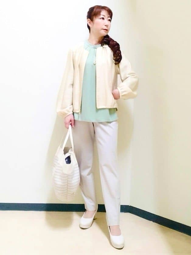花さんの「Reflect｜【ライトアウター／ゆったり羽織れる／気軽な羽織りに◎】ライトブルゾン」を使ったコーディネート