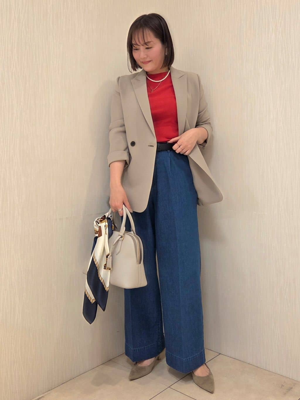 naokoさんの「UNTITLED｜【洗える/ストレッチ性】ダブルブレストジャケット」を使ったコーディネート