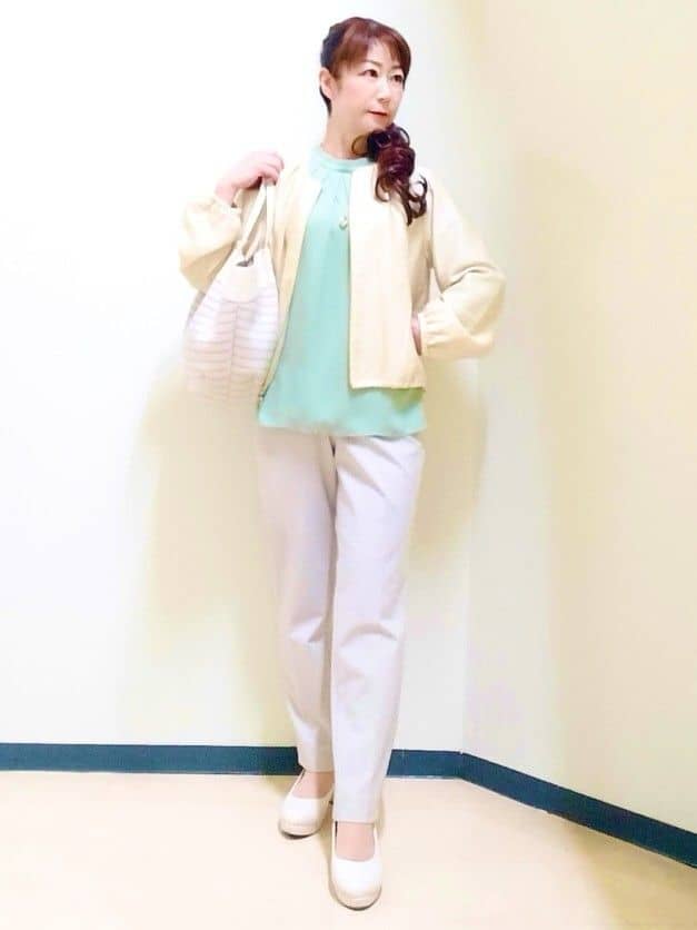 花さんの「Reflect｜【ライトアウター／ゆったり羽織れる／気軽な羽織りに◎】ライトブルゾン」を使ったコーディネート