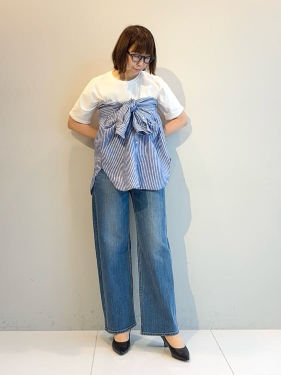 murayamaさんの「INDIVI｜【汗ジミ防止／褒められTシャツ】上品カジュアル！ドルマンTシャツ」を使ったコーディネート
