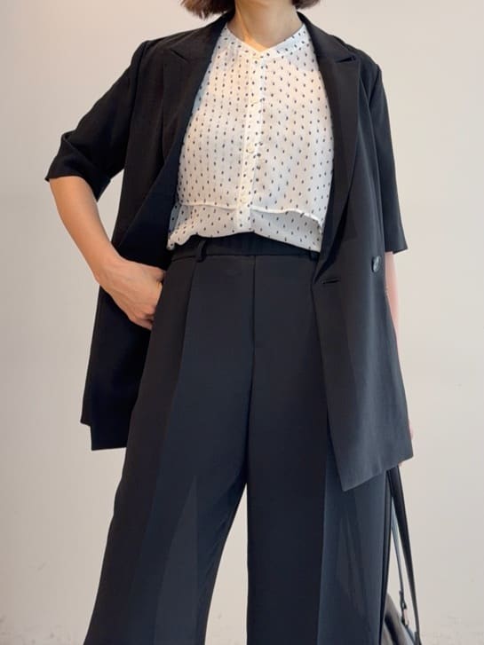 murayamaさんの「INDIVI｜【着る日傘】ハーフスリーブダブルジャケット」を使ったコーディネート