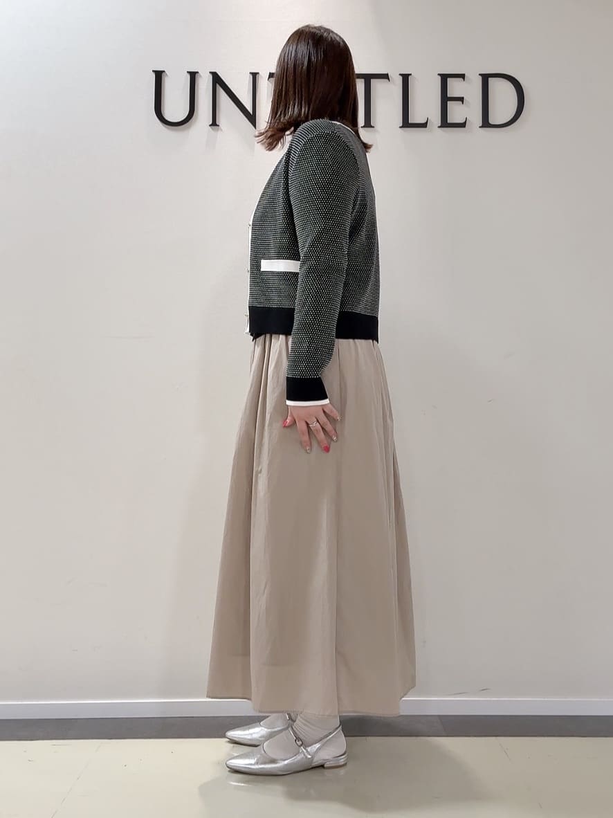 YUIさんの「UNTITLED｜【セットアップ可/ツイード風】配色ハイゲージニットカーディガン」を使ったコーディネート