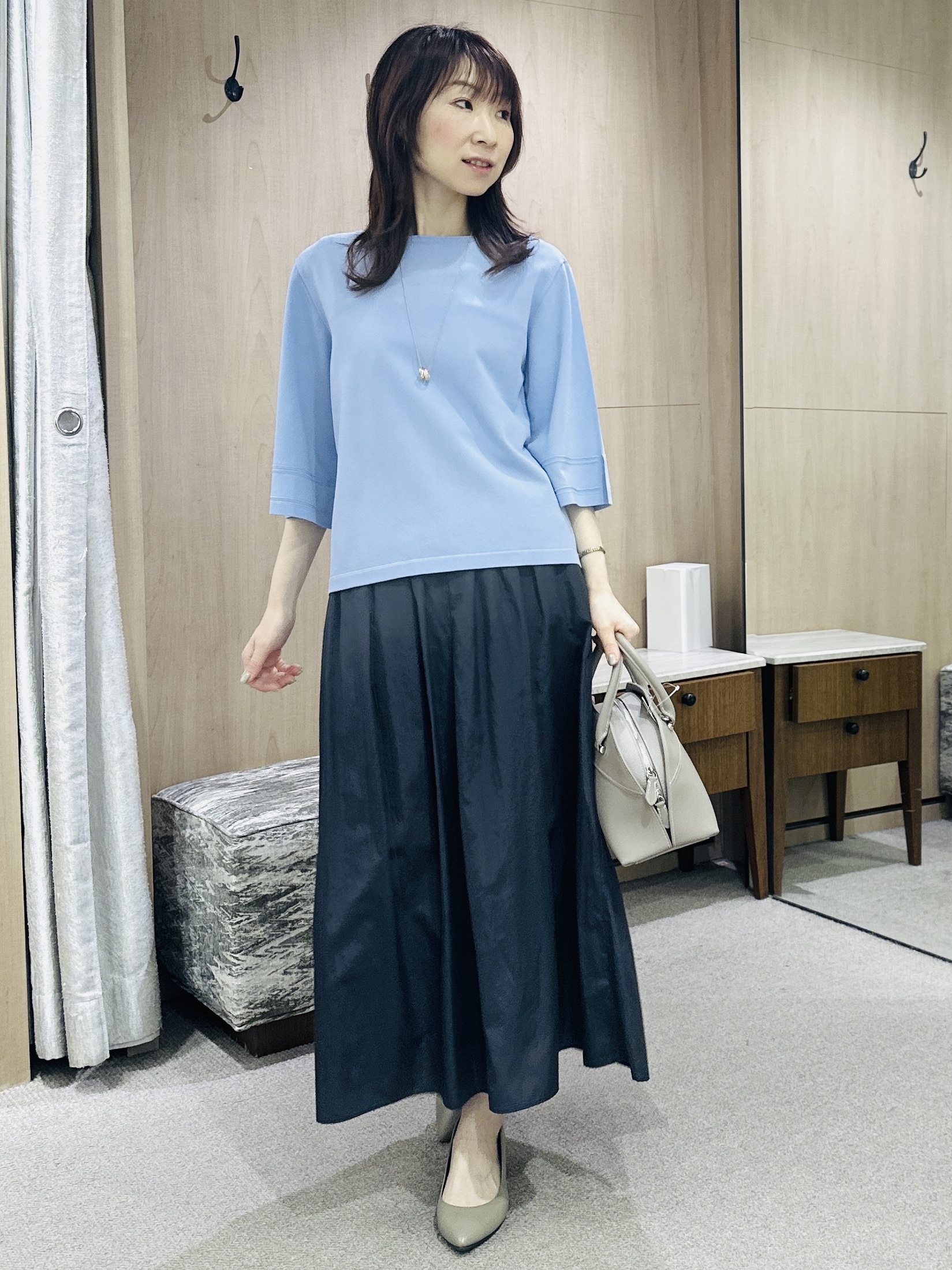 Miwaさんの「UNTITLED｜【洗える/清涼感】袖スリットニットプルオーバー」を使ったコーディネート