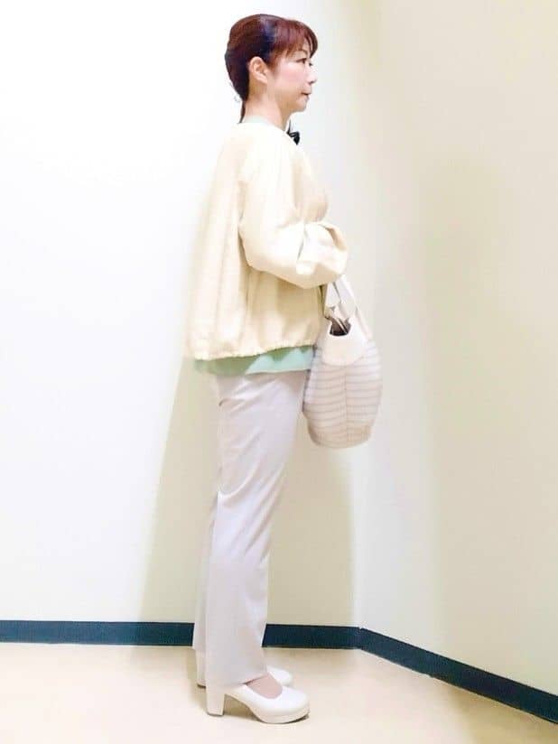 花さんの「Reflect｜【ライトアウター／ゆったり羽織れる／気軽な羽織りに◎】ライトブルゾン」を使ったコーディネート