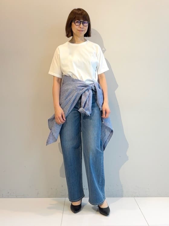 murayamaさんの「INDIVI｜【汗ジミ防止／褒められTシャツ】上品カジュアル！ドルマンTシャツ」を使ったコーディネート