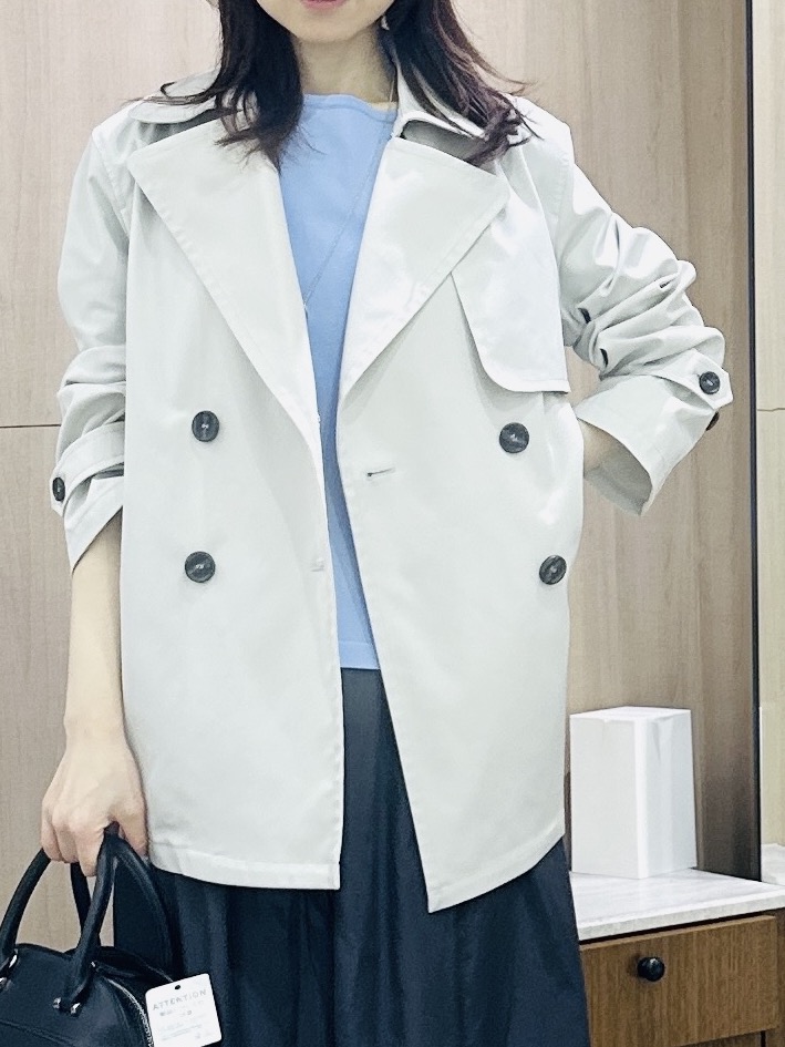 Miwaさんの「UNTITLED｜【定番人気/はっ水/洗える】タスランショートトレンチコート」を使ったコーディネート