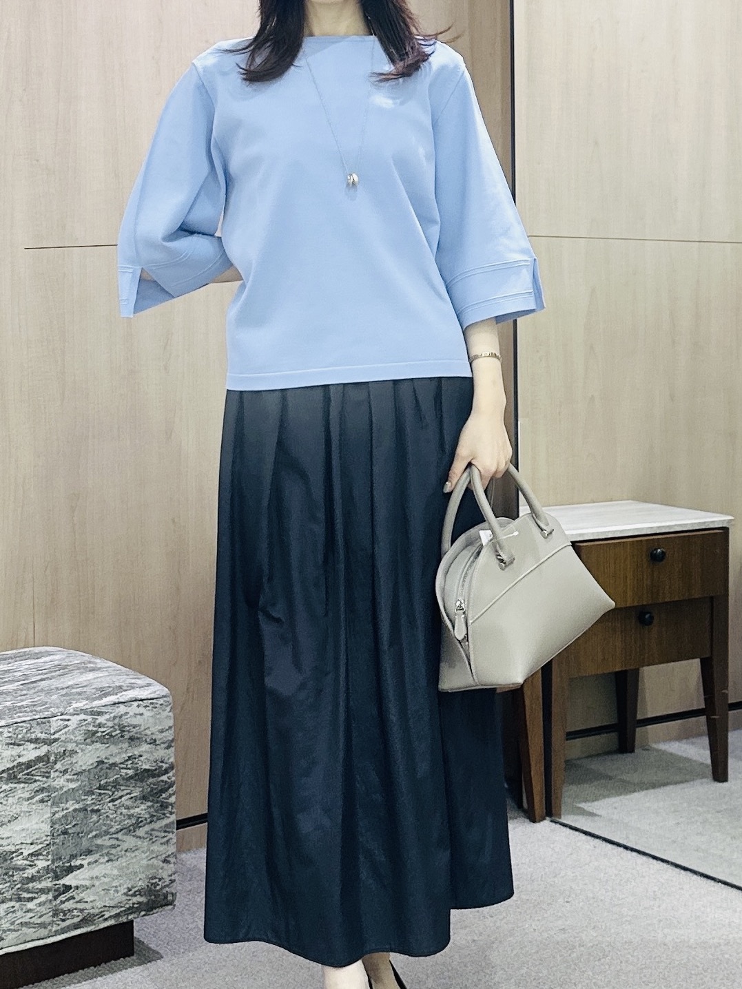 Miwaさんの「UNTITLED｜【定番人気/はっ水/洗える】タスランショートトレンチコート」を使ったコーディネート