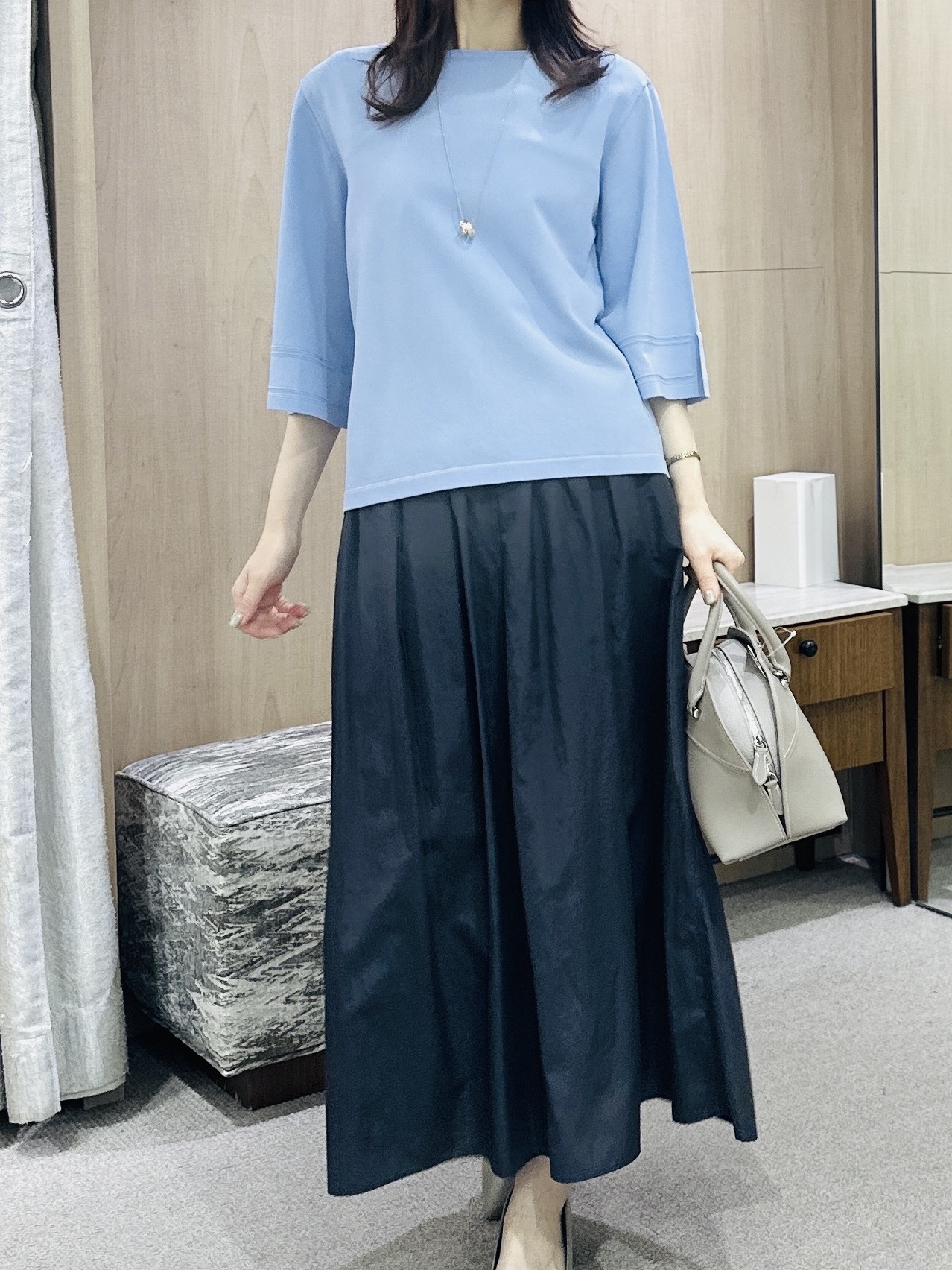 Miwaさんの「UNTITLED｜【洗える/清涼感】袖スリットニットプルオーバー」を使ったコーディネート