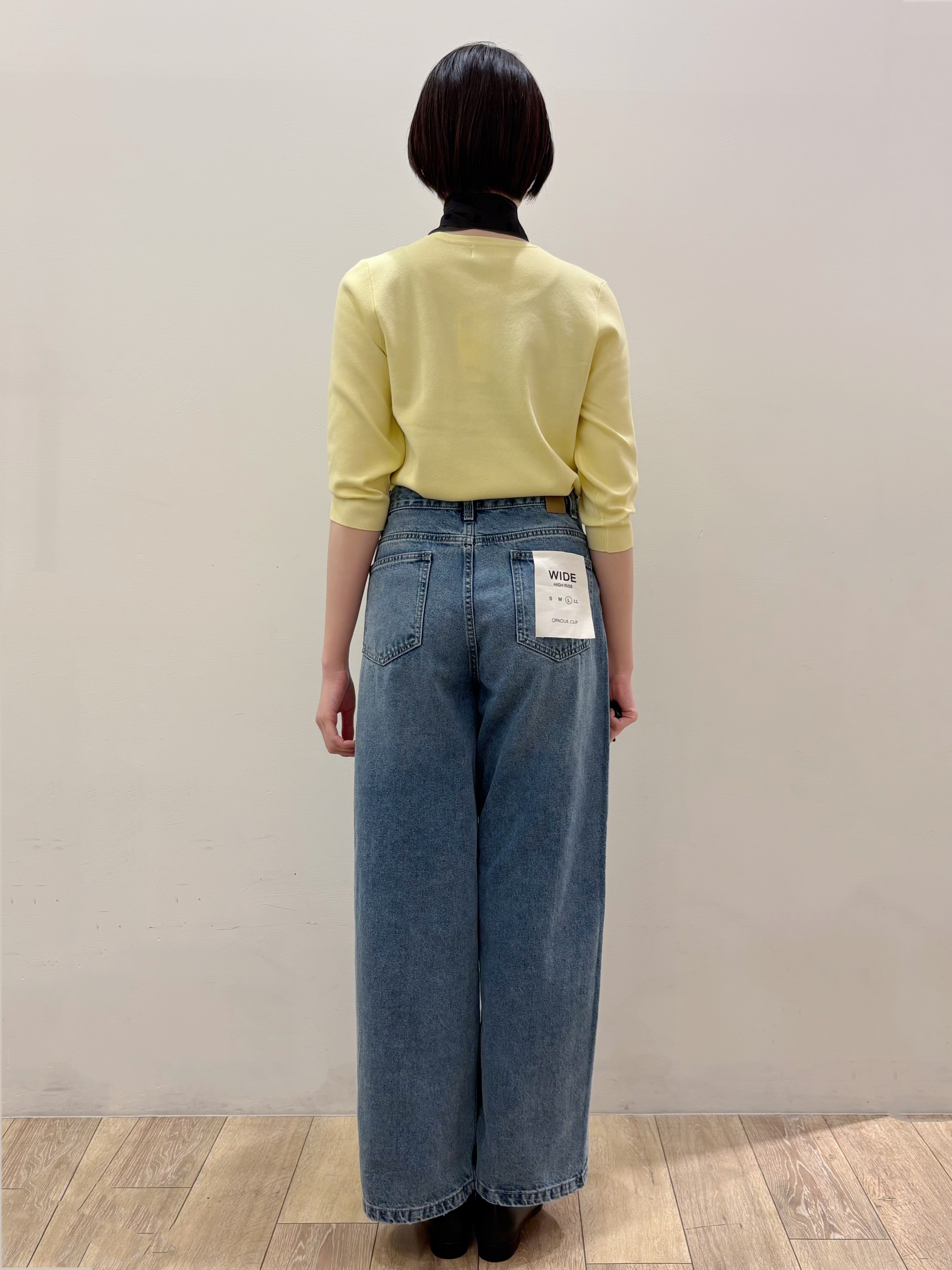 RINさんの「OPAQUE.CLIP｜フリルヘンリーネックニット【洗濯機OK／抗ピル】」を使ったコーディネート