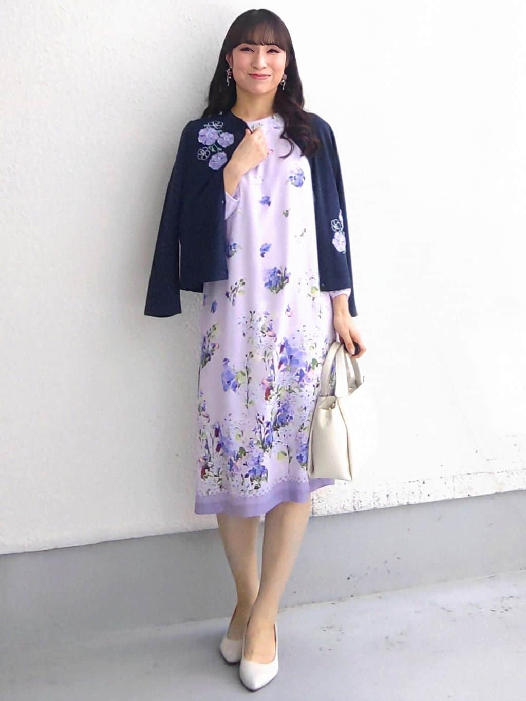 keinaさんの「SunaUna｜【SS～Lサイズ展開／フラワー刺繍】クラフトニットカーディガン」を使ったコーディネート