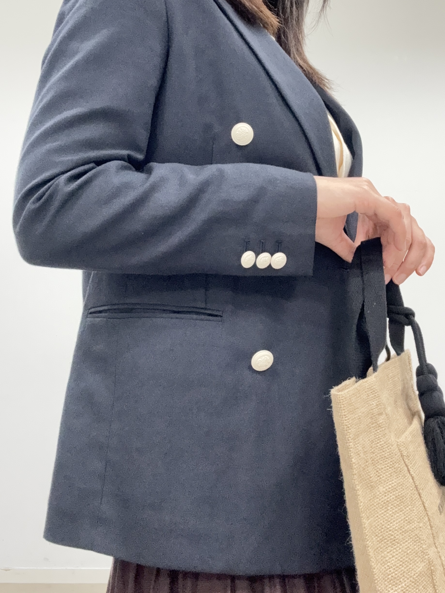 BUNさんの「DRESSTERIOR｜【セットアップ可】リネンブレンドダブルブレストジャケット」を使ったコーディネート
