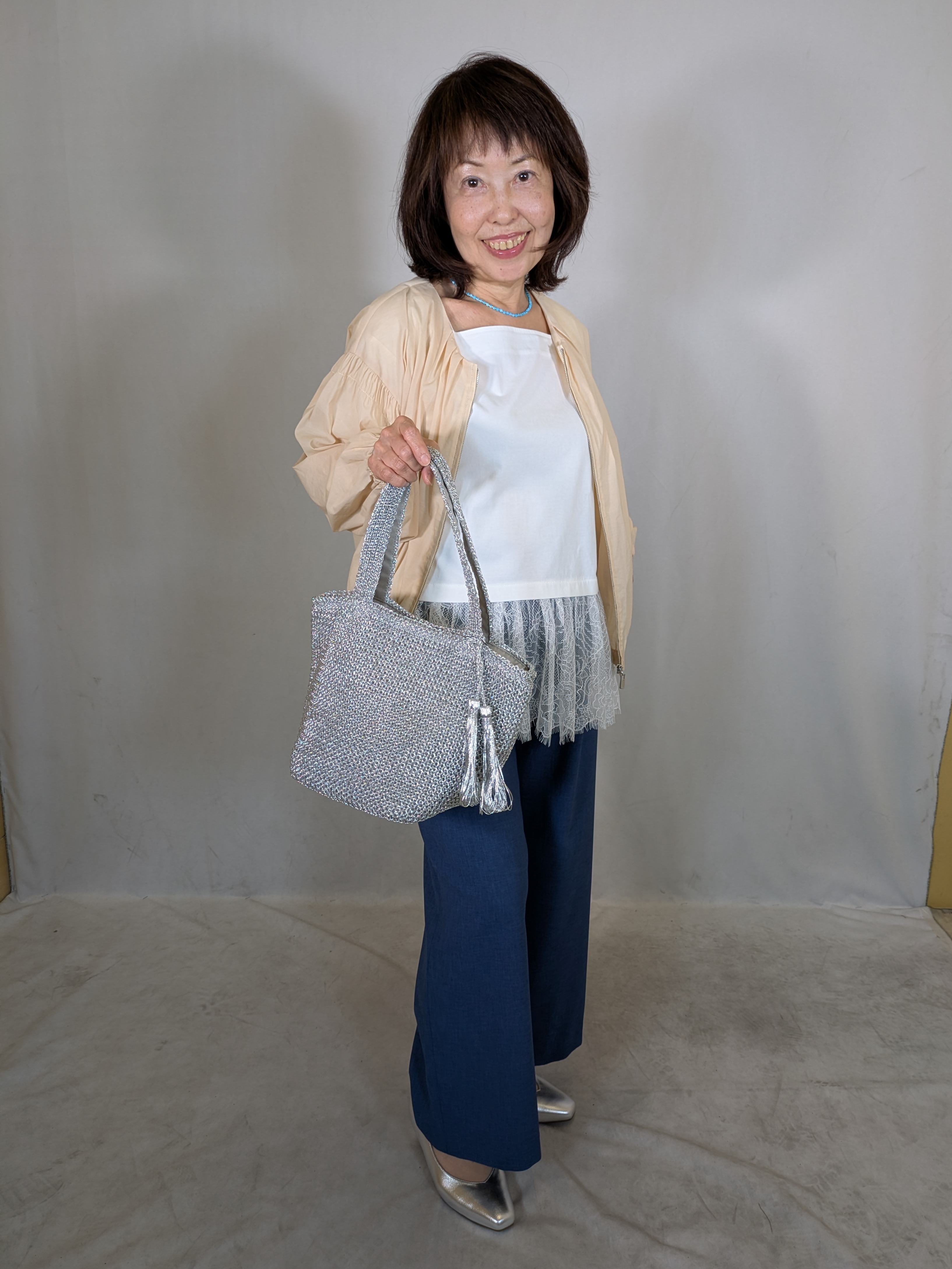 k.kazunoさんの「Reflect｜【UVカット／接触冷感／レイヤードにおすすめ◎】レース切り替えプルオーバージャージ」を使ったコーディネート