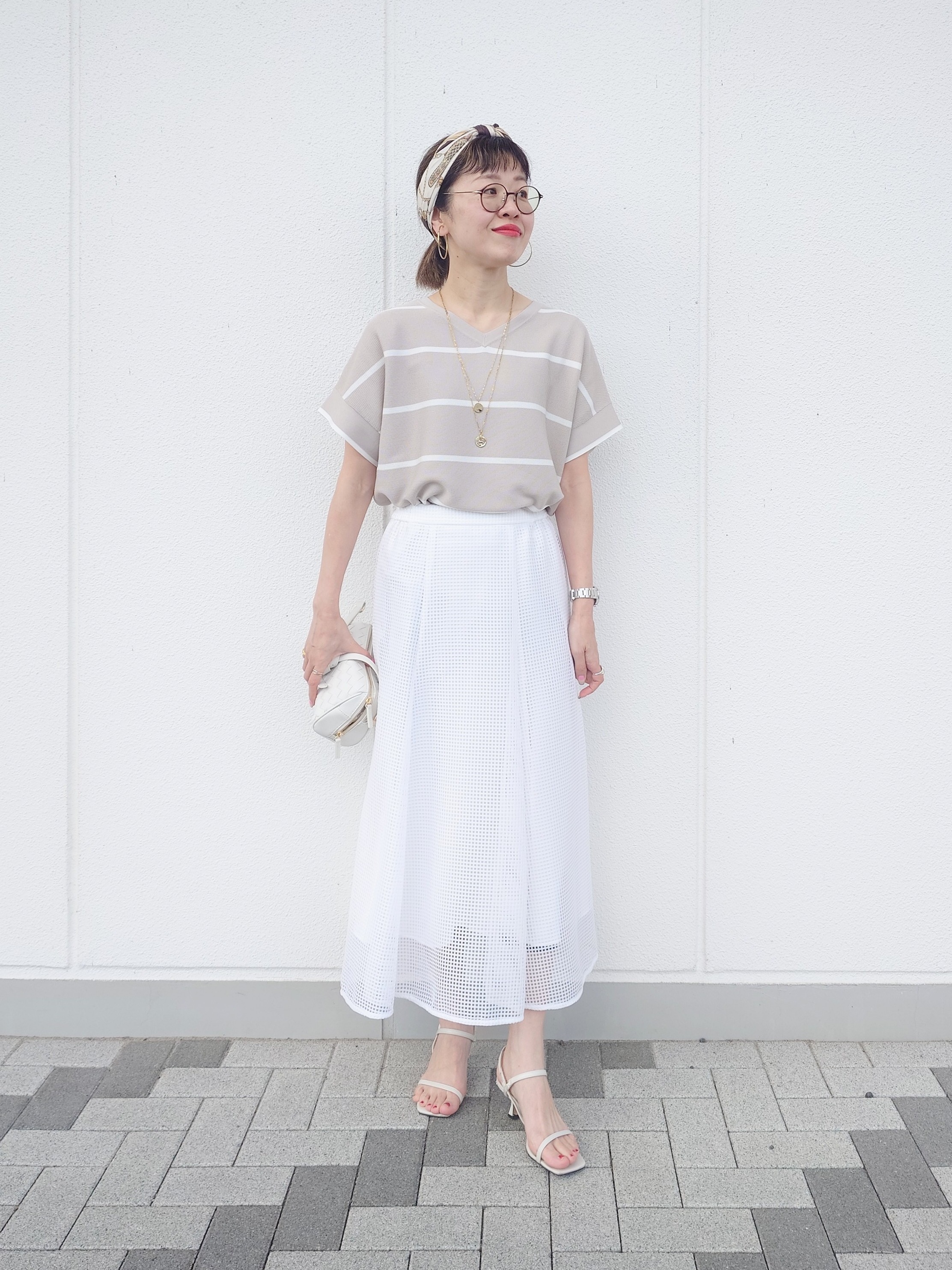 MUTSUKOさんの「UNTITLED｜【11色展開/体型カバー】前後2WAYフレンチスリーブニット」を使ったコーディネート