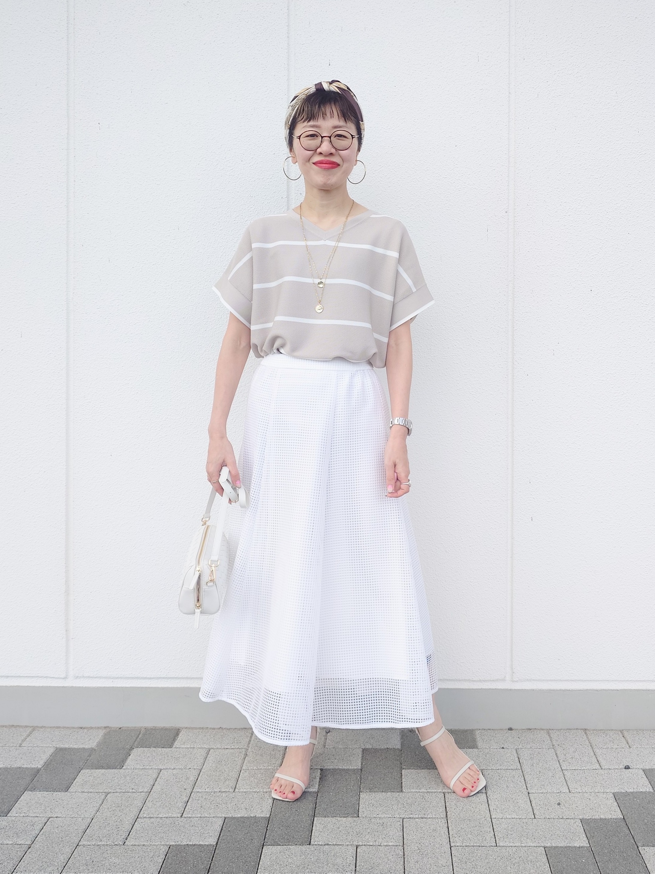 MUTSUKOさんの「UNTITLED｜【11色展開/体型カバー】前後2WAYフレンチスリーブニット」を使ったコーディネート
