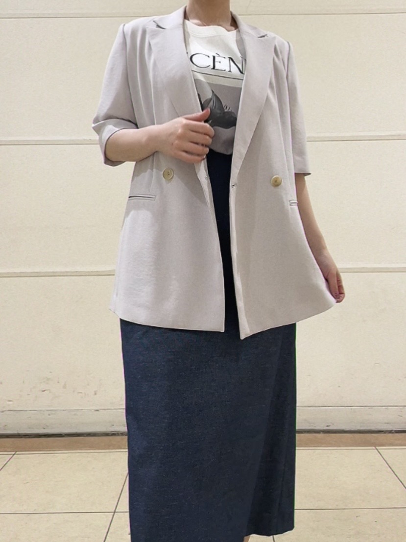 watanabeさんの「UNTITLED｜【着る日傘】ハーフスリーブダブルジャケット」を使ったコーディネート