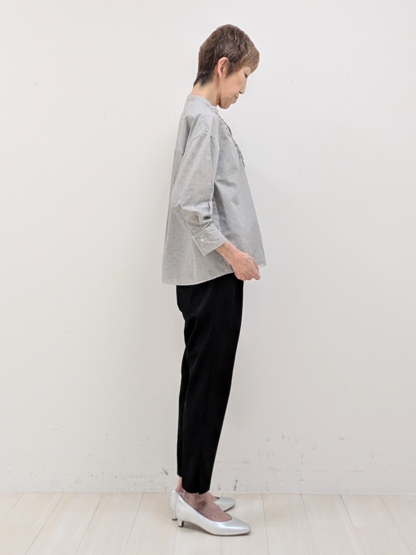 sachiさんの「Reflect｜【SS-4Lサイズ／UVカット／接触冷感】匠ジャケット／ノーカラー」を使ったコーディネート
