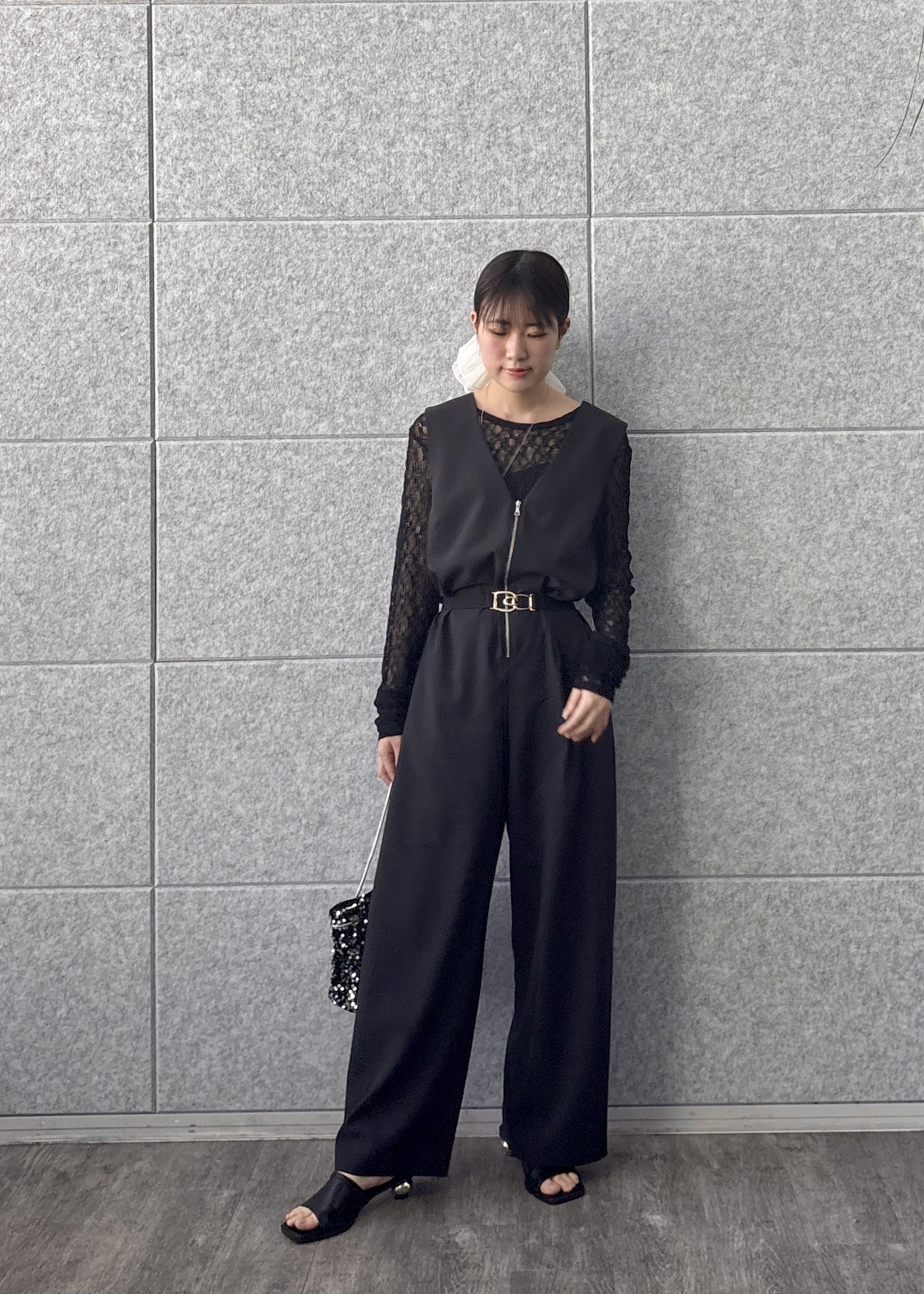 Renoさんの「INDIVI｜【一部店舗限定】バックオープンレースカットソー」を使ったコーディネート