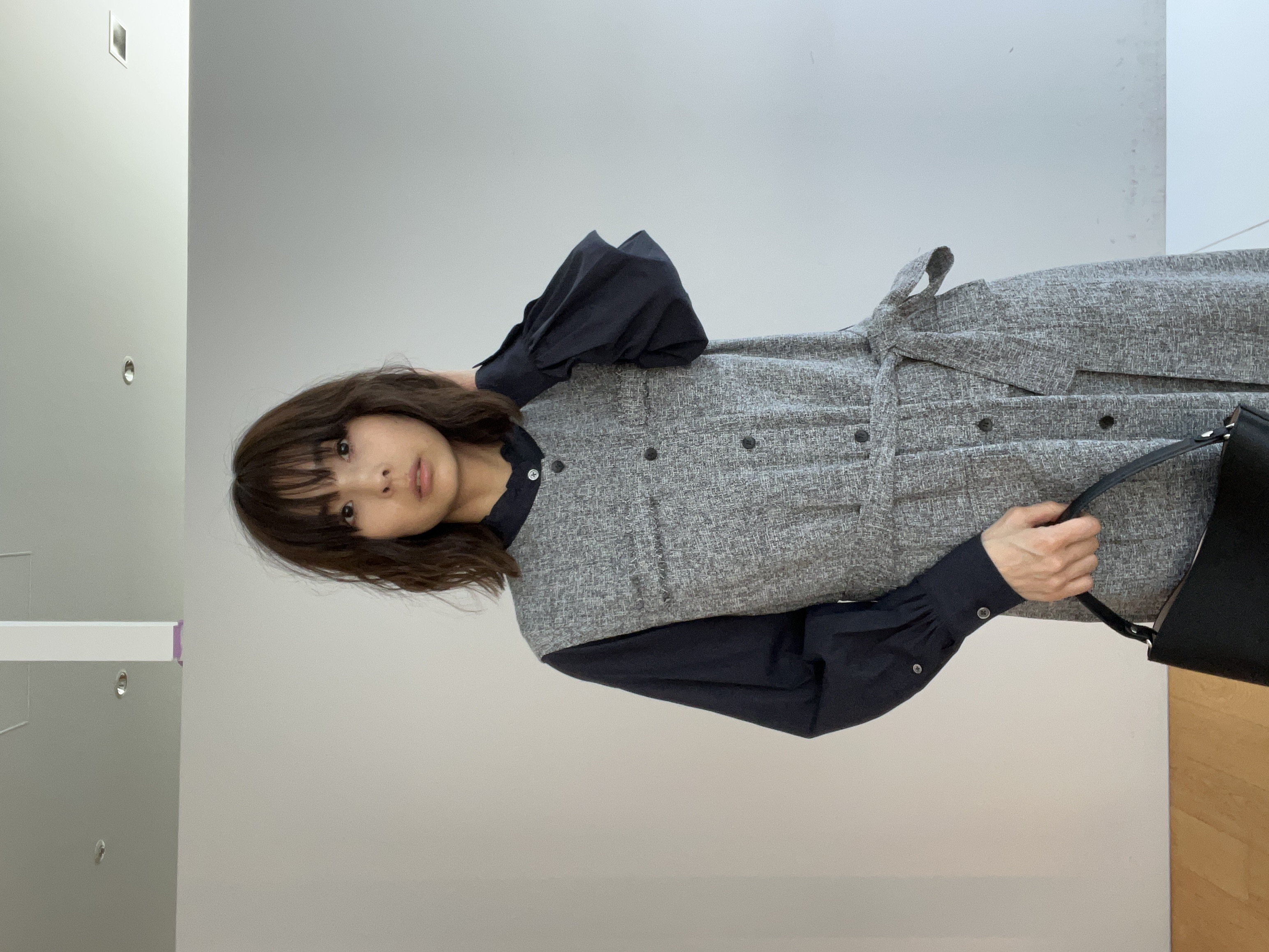 misaさんの「DRESSTERIOR｜ウォッシャブル ツイードライク ワンピース」を使ったコーディネート