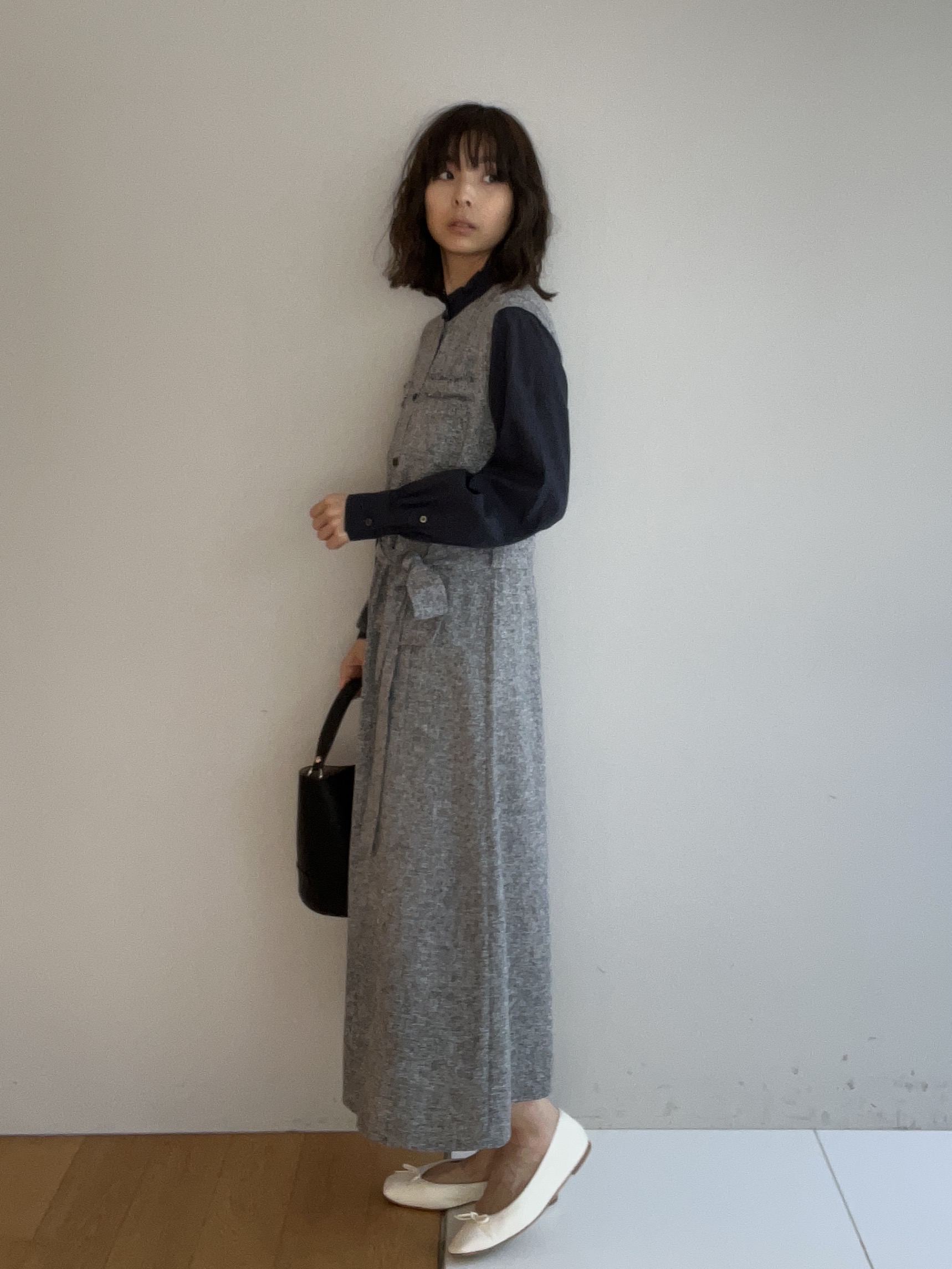 misaさんの「DRESSTERIOR｜ウォッシャブル ツイードライク ワンピース」を使ったコーディネート