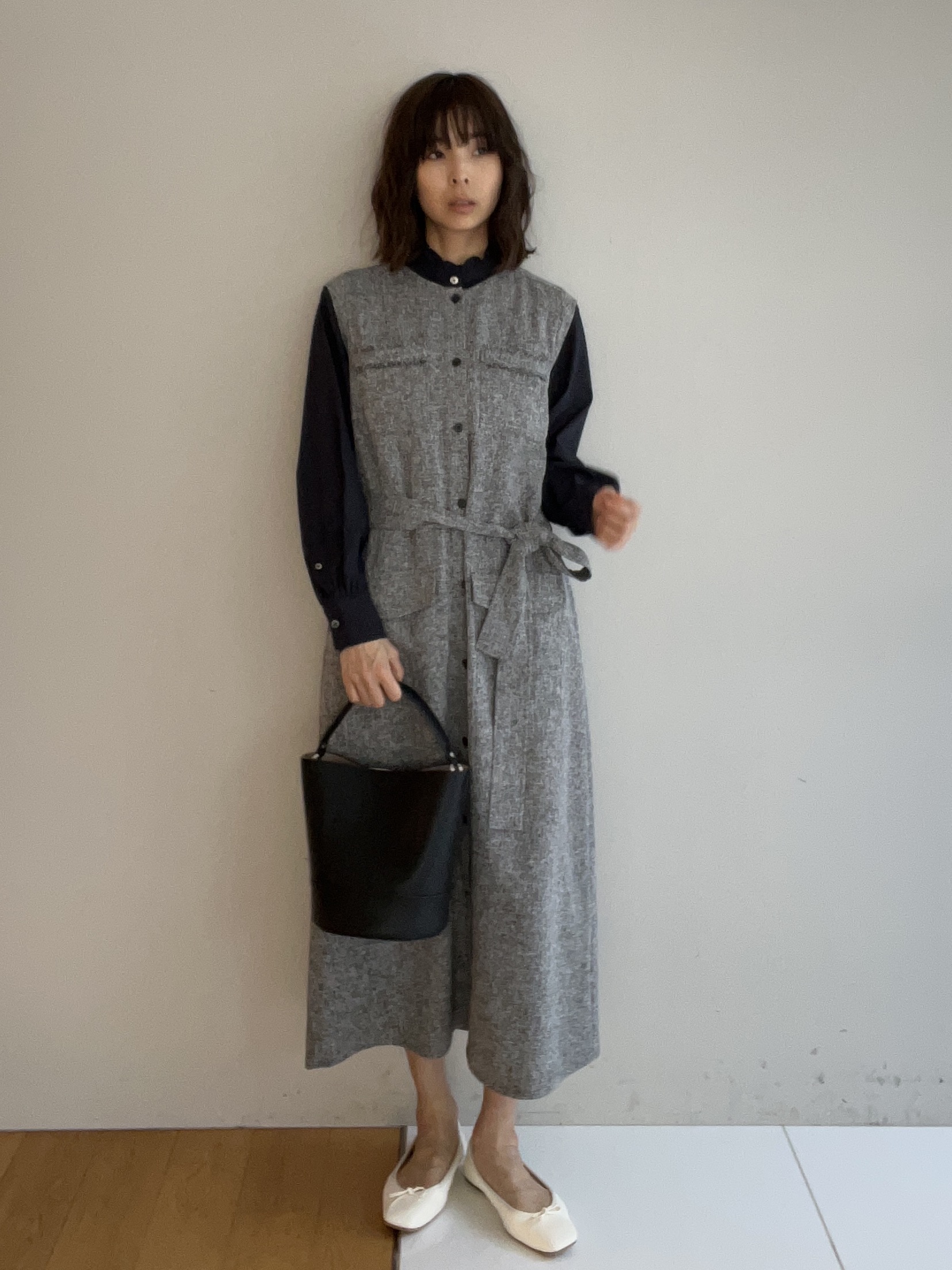 misaさんの「DRESSTERIOR｜ウォッシャブル ツイードライク ワンピース」を使ったコーディネート
