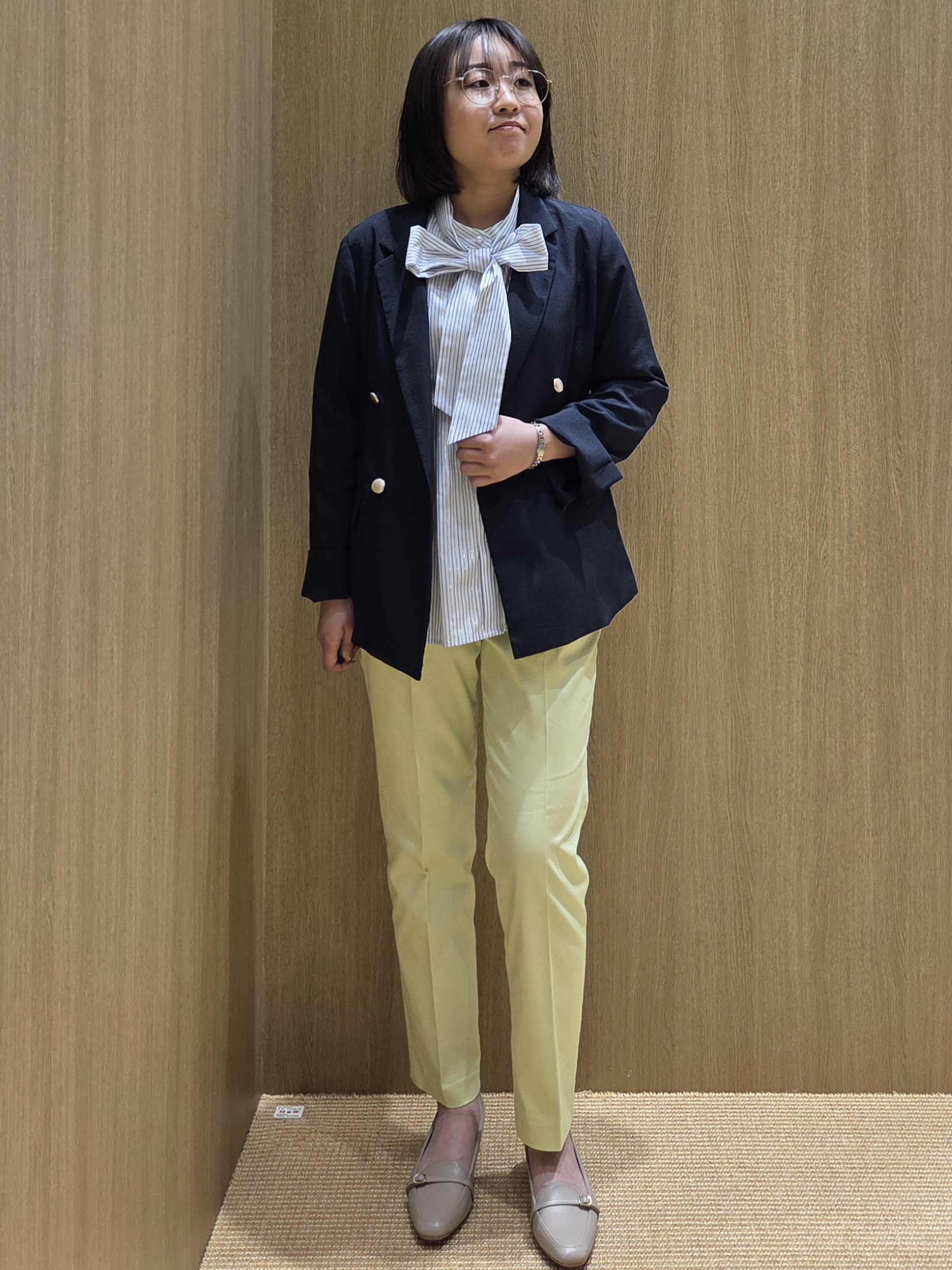 Sumiさんの「OPAQUE.CLIP｜《再入荷》ダブルブレストテーラードジャケット【接触冷感／吸水速乾／イージーアイロン／防シワ／洗濯機O」を使ったコーディネート