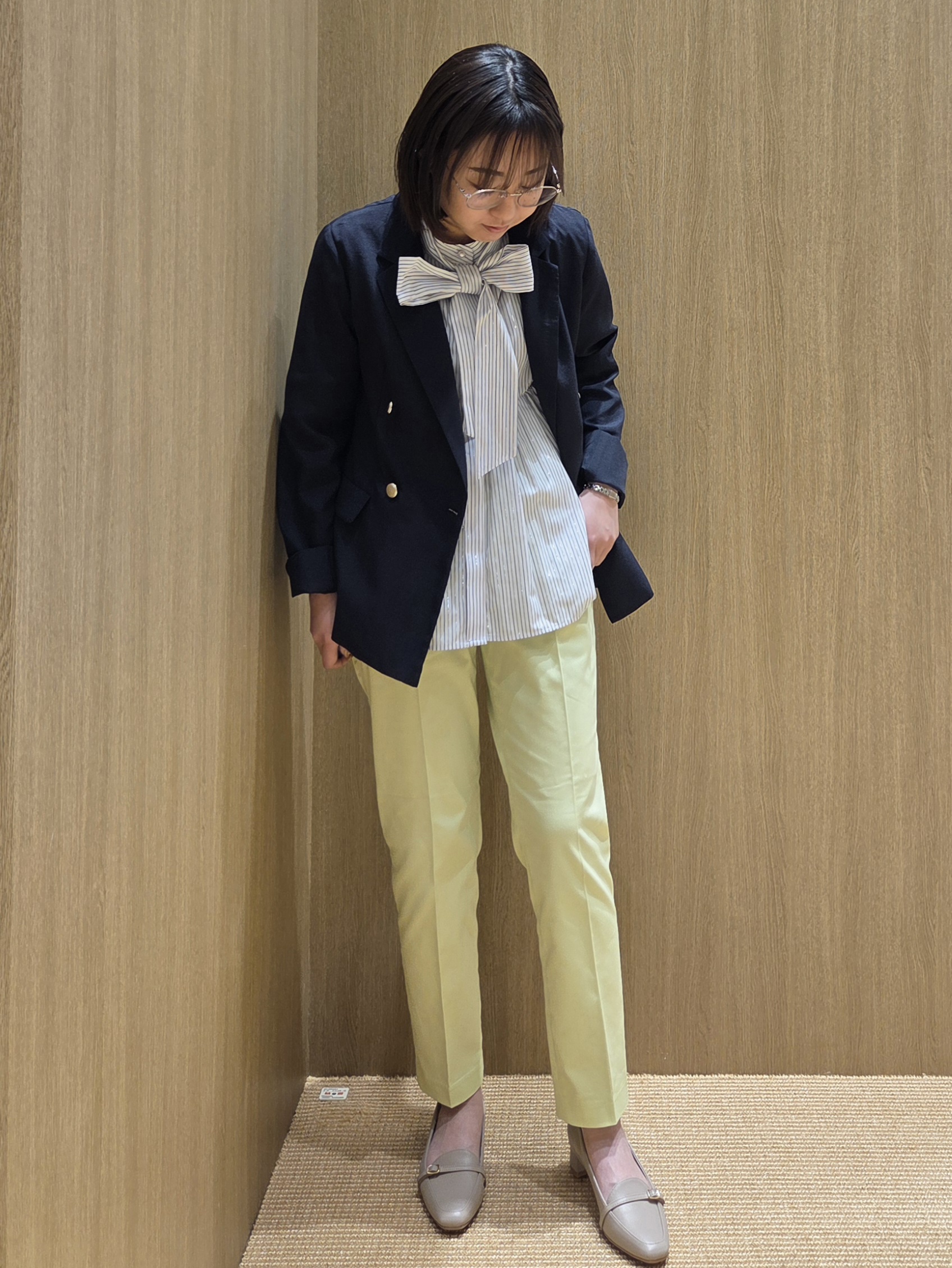 Sumiさんの「OPAQUE.CLIP｜《再入荷》ダブルブレストテーラードジャケット【接触冷感／吸水速乾／イージーアイロン／防シワ／洗濯機O」を使ったコーディネート