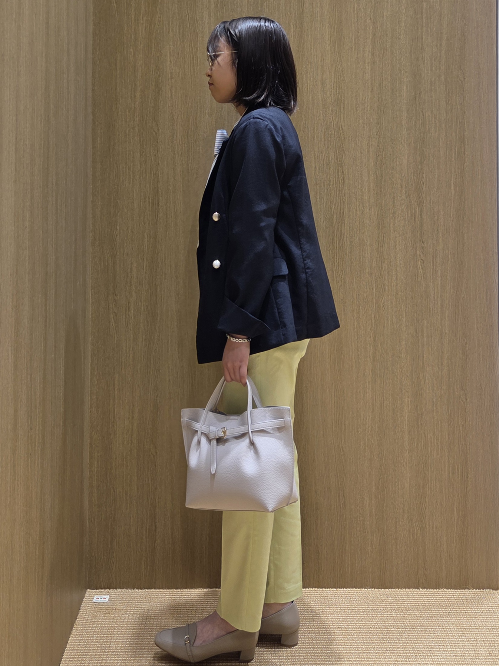 Sumiさんの「OPAQUE.CLIP｜《再入荷》ダブルブレストテーラードジャケット【接触冷感／吸水速乾／イージーアイロン／防シワ／洗濯機O」を使ったコーディネート
