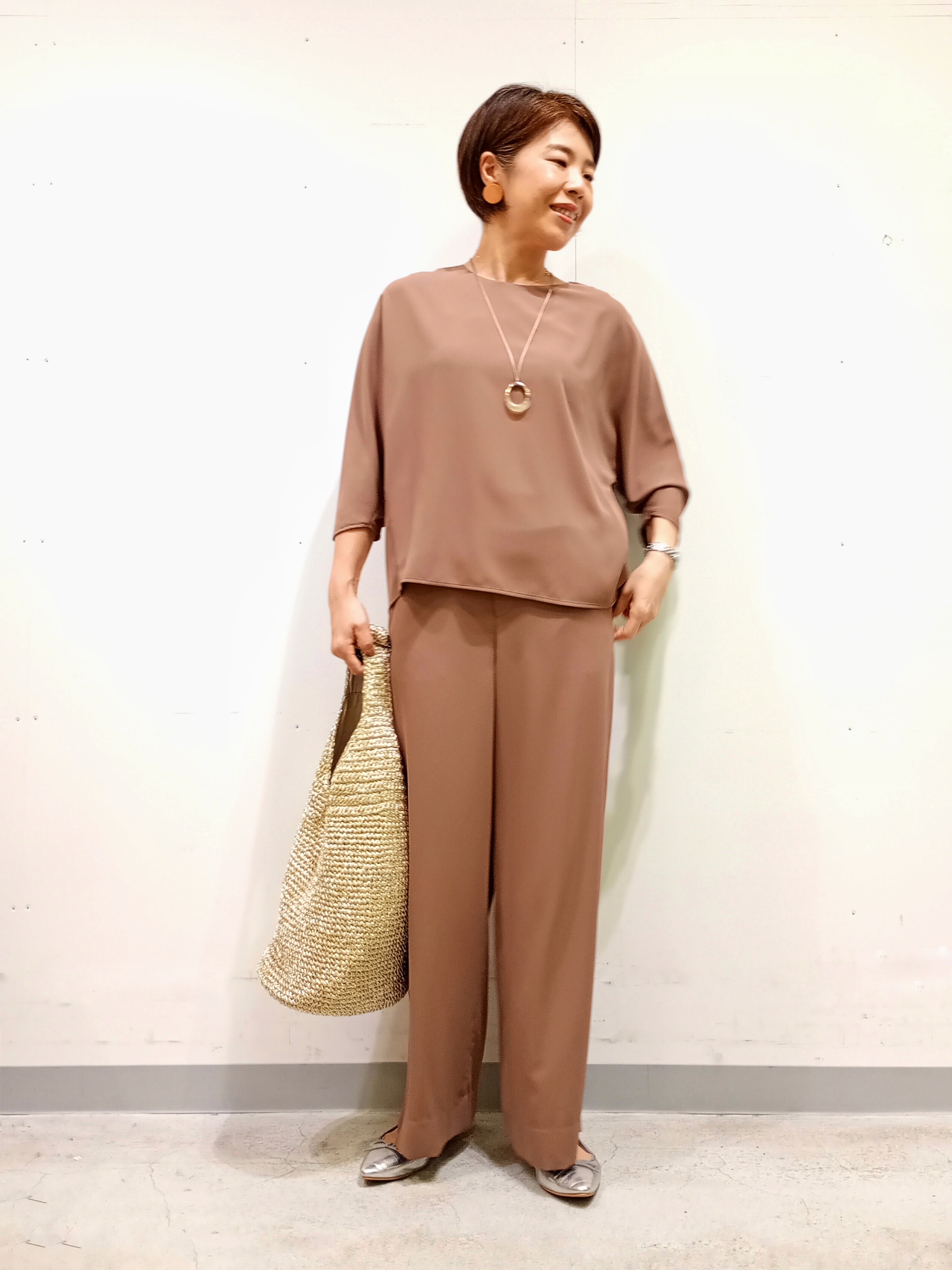 Kさんの「INDIVI｜【UVケア／選べるグラフィック】スムースジャージTシャツ」を使ったコーディネート