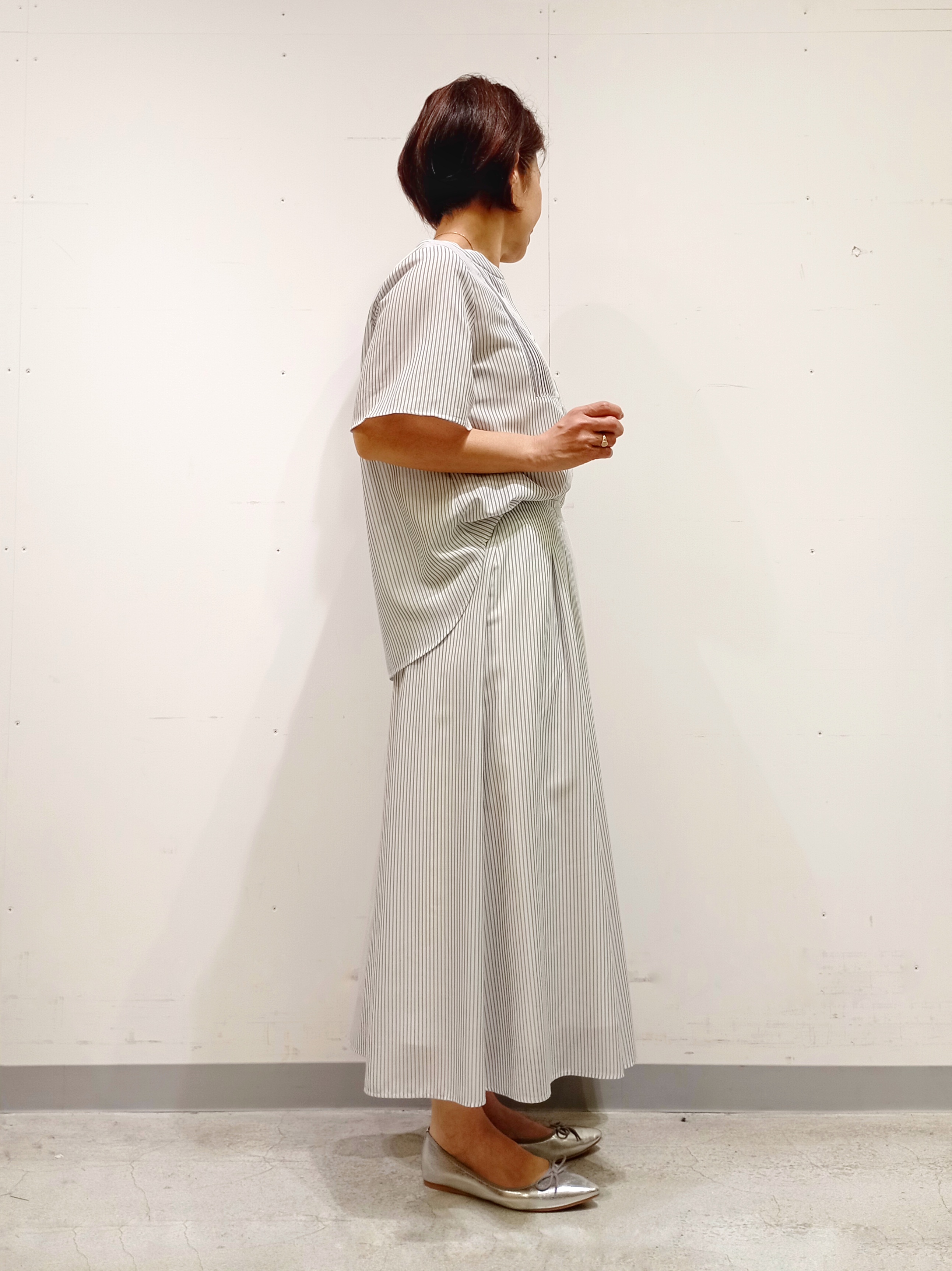 Kさんの「INDIVI｜【接触冷感/洗える】シアーシャンブレーピンタックブラウス」を使ったコーディネート