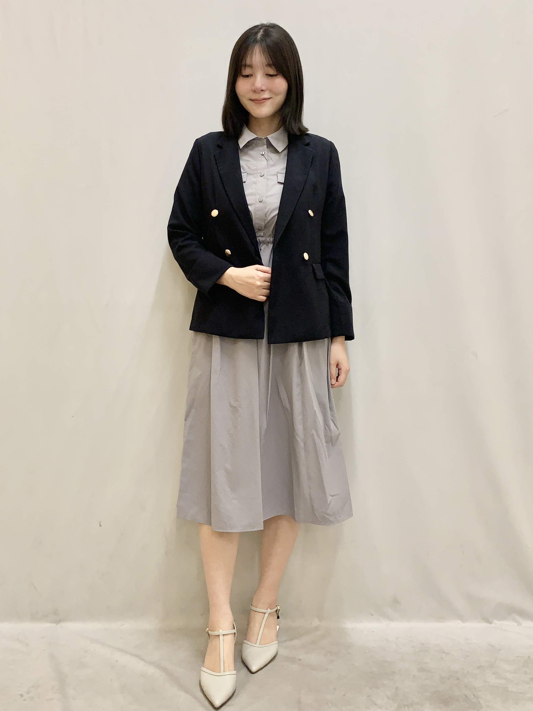 kasumiさんの「index｜《再入荷》ダブルブレストテーラードジャケット【接触冷感／吸水速乾／イージーアイロン／防シワ／洗濯機O」を使ったコーディネート