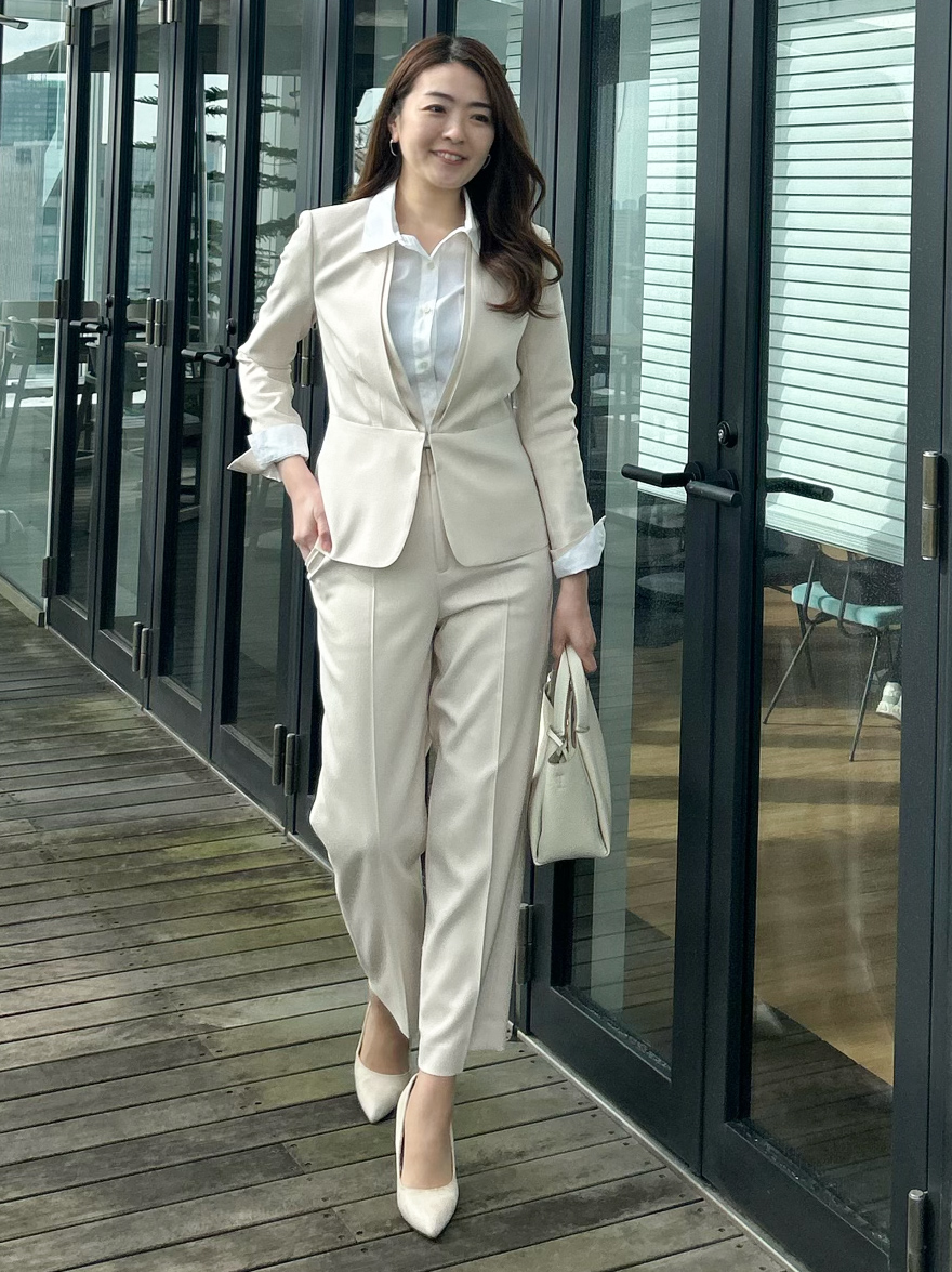 hayaseさんの「COUP DE CHANCE｜【手洗い可／日本製／スーツ可】美シルエット カラーレスジャケット」を使ったコーディネート