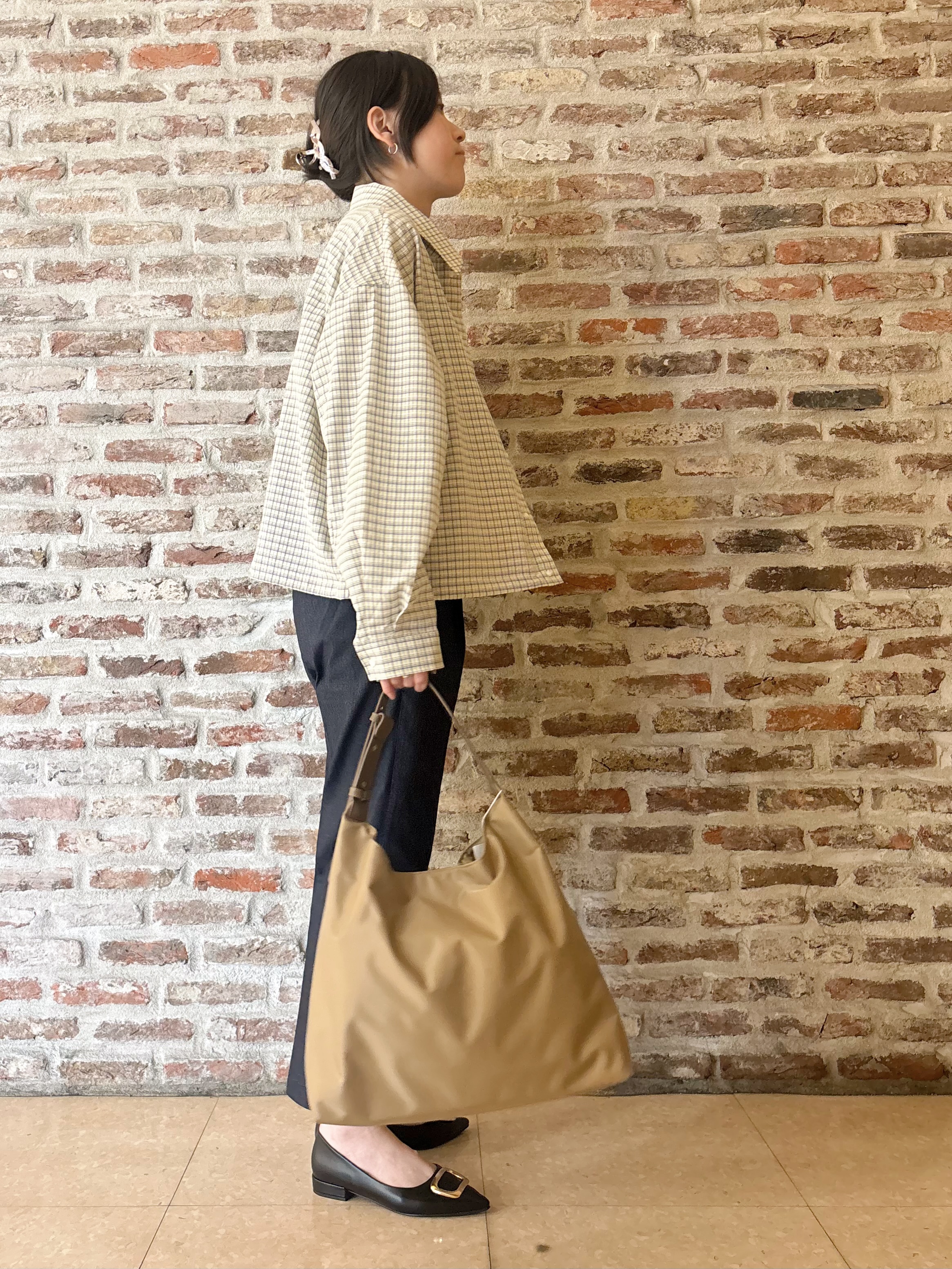 しばさんの「THE SHOP TK｜ショート丈シャツブルゾン」を使ったコーディネート