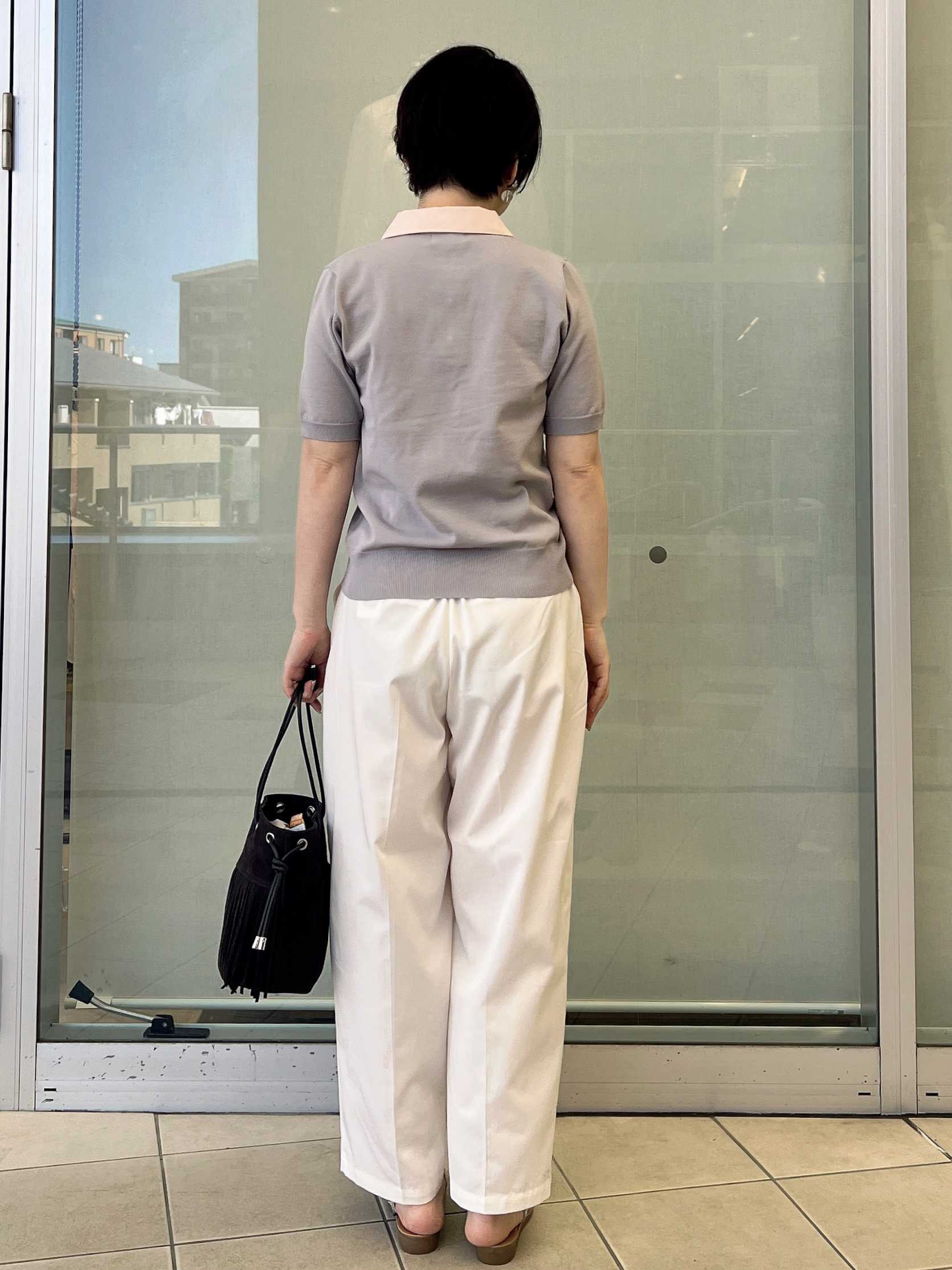 yo-koさんの「OPAQUE.CLIP｜2WAY衿付きニット【洗濯機OK】」を使ったコーディネート