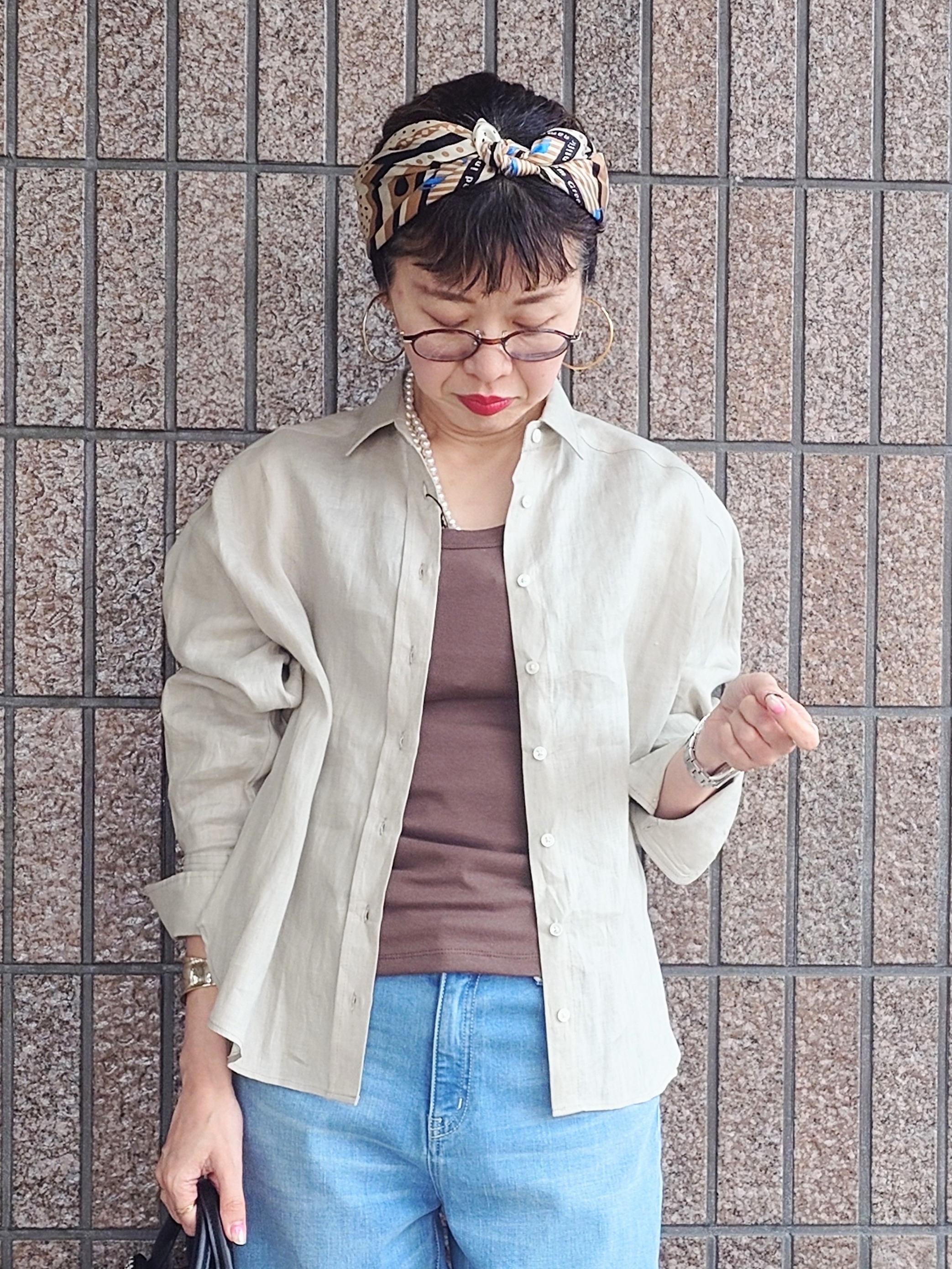 MUTSUKOさんの「UNTITLED｜【Audrey and John Wad】別注／ワイドシャツ」を使ったコーディネート
