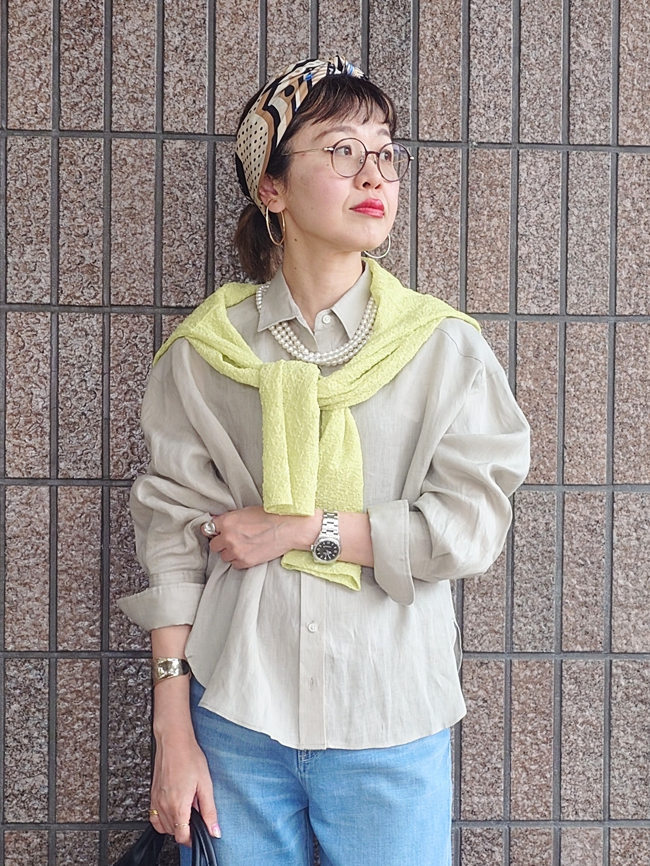 MUTSUKOさんの「UNTITLED｜【Audrey and John Wad】別注／ワイドシャツ」を使ったコーディネート