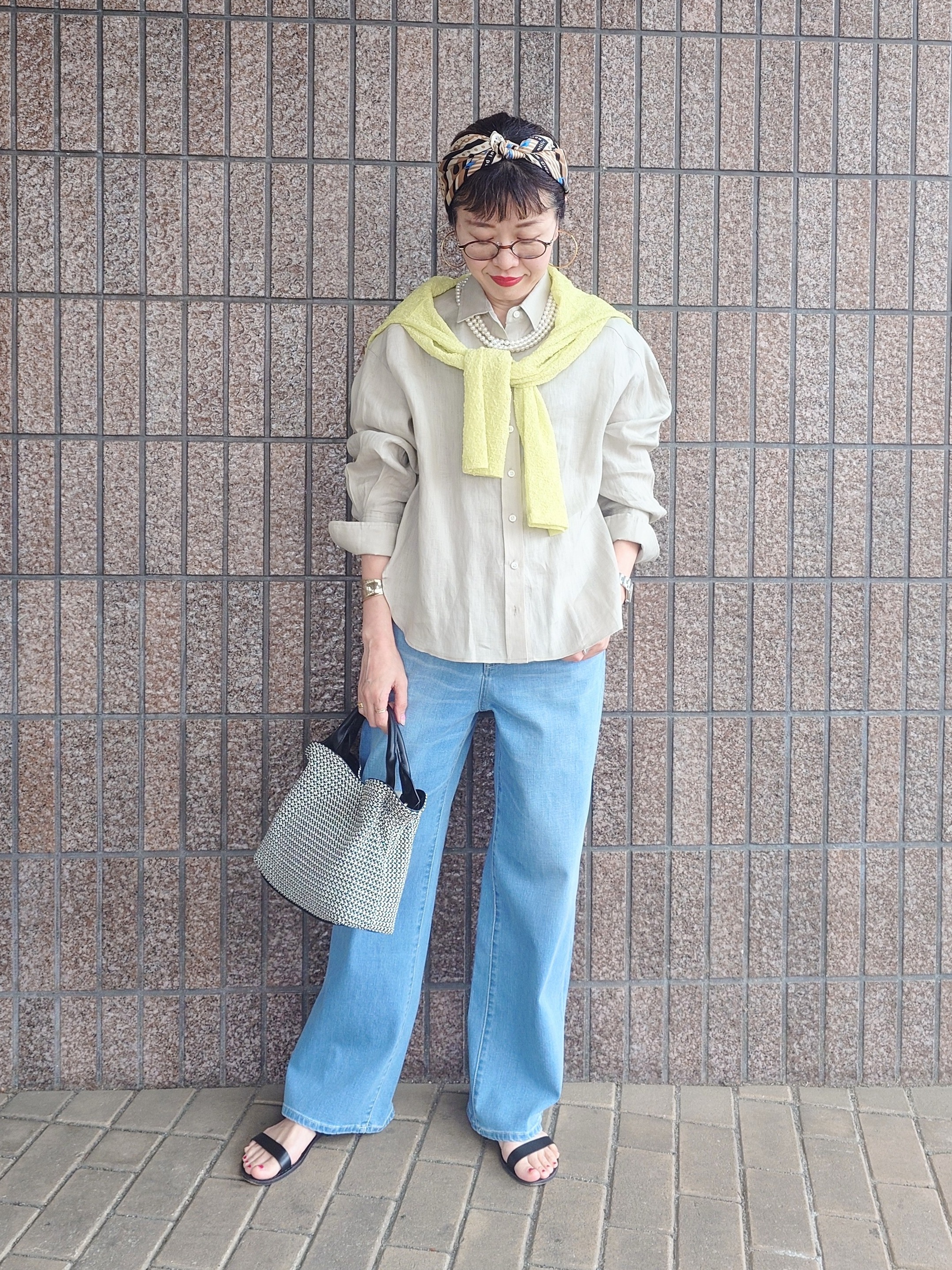 MUTSUKOさんの「UNTITLED｜【Audrey and John Wad】別注／ワイドシャツ」を使ったコーディネート