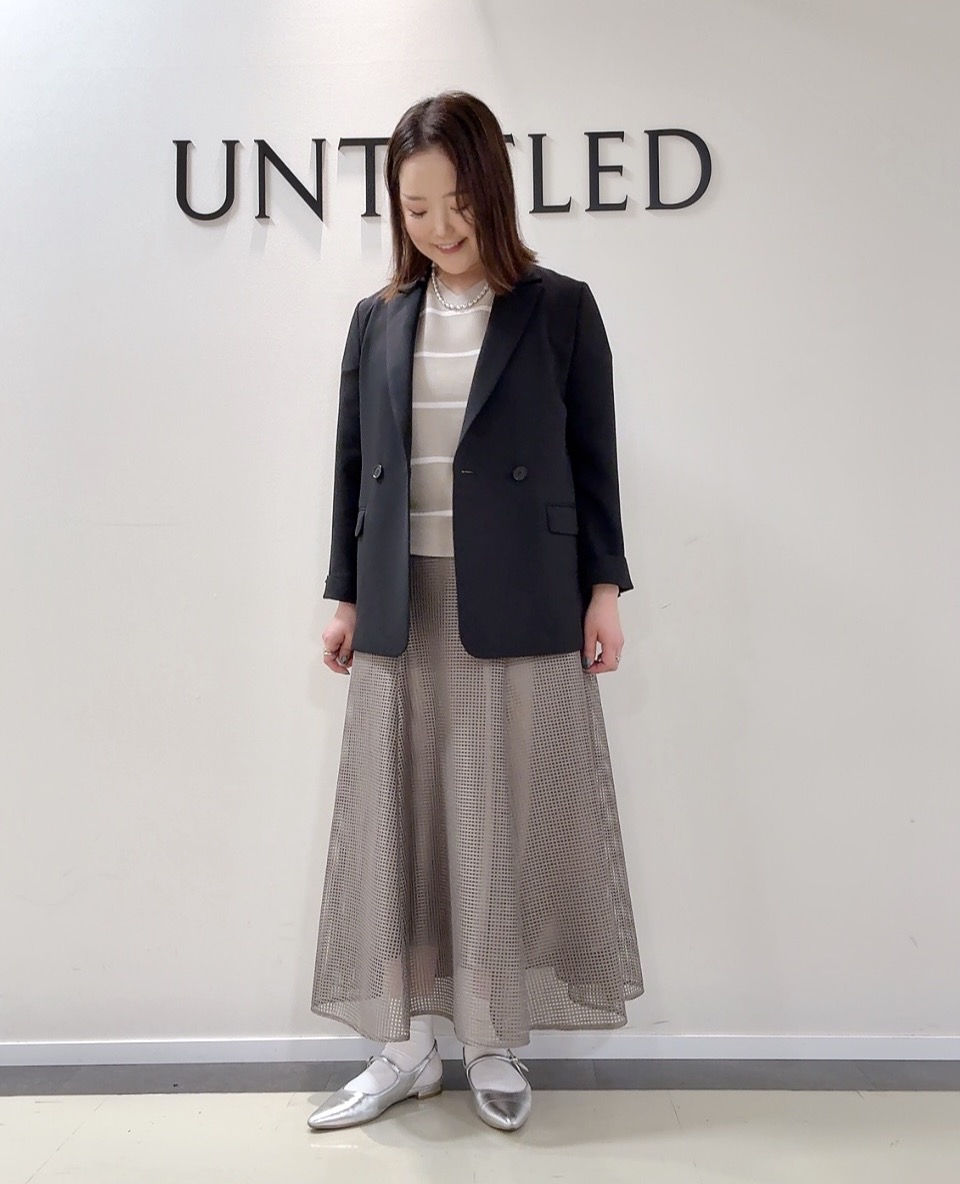 YUIさんの「UNTITLED｜【洗える/ストレッチ性】ダブルブレストジャケット」を使ったコーディネート