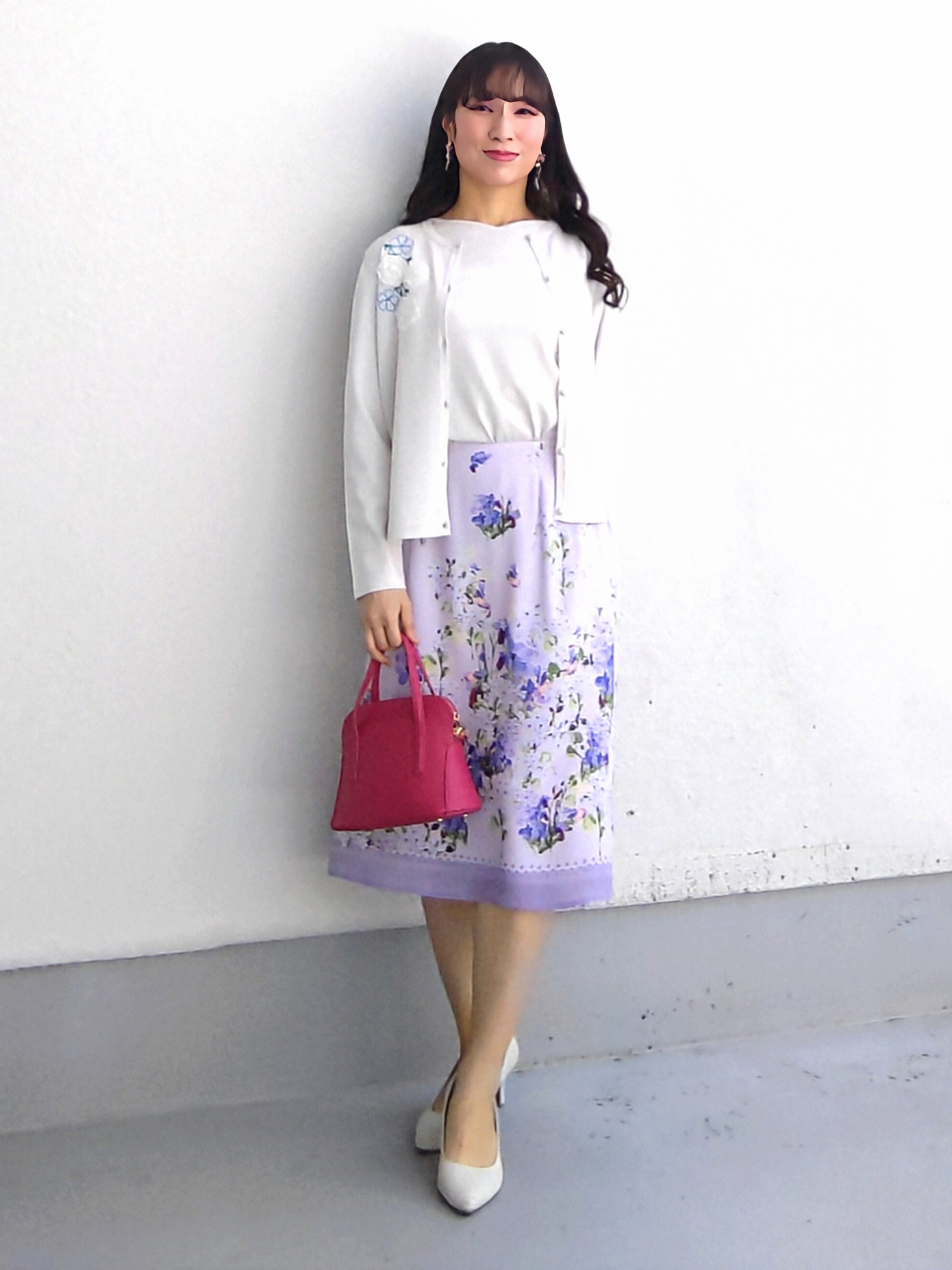 keinaさんの「SunaUna｜【SS～Lサイズ展開／フラワー刺繍】クラフトニットカーディガン」を使ったコーディネート