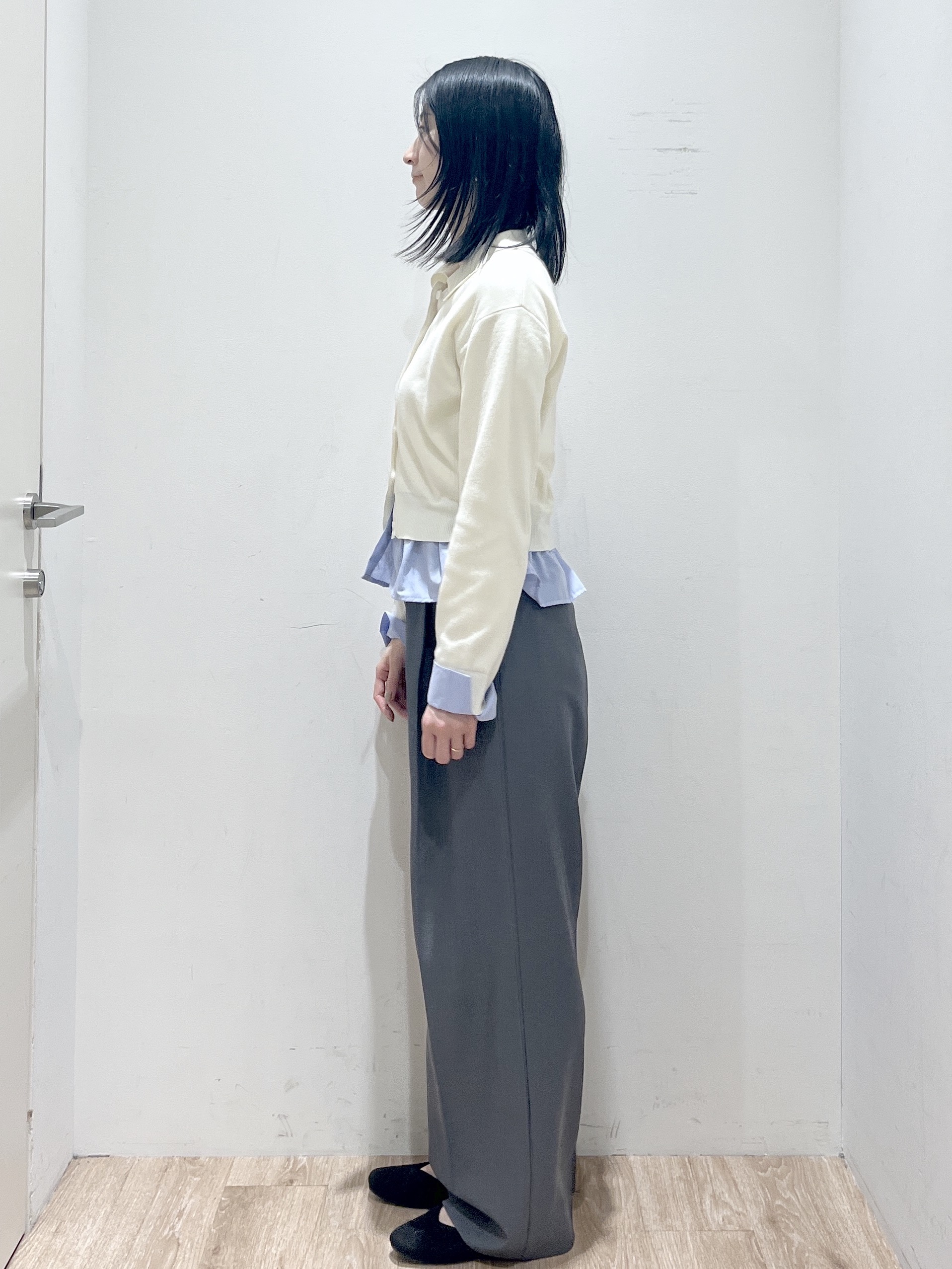 momokoさんの「OPAQUE.CLIP｜ポロ衿シャツドッキングニット【洗濯機OK】」を使ったコーディネート