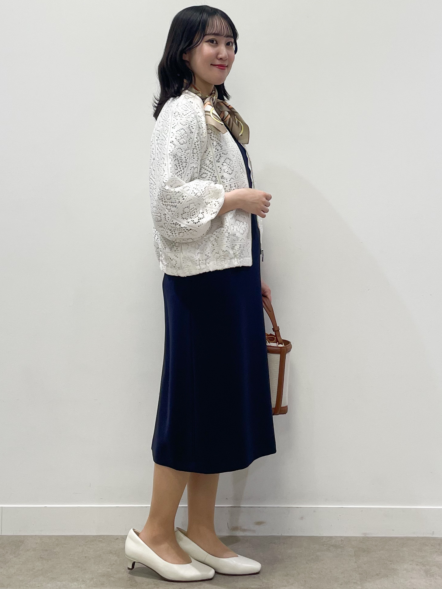 yukariさんの「Reflect｜【セットアップ可】ジップアップレースショートブルゾン」を使ったコーディネート