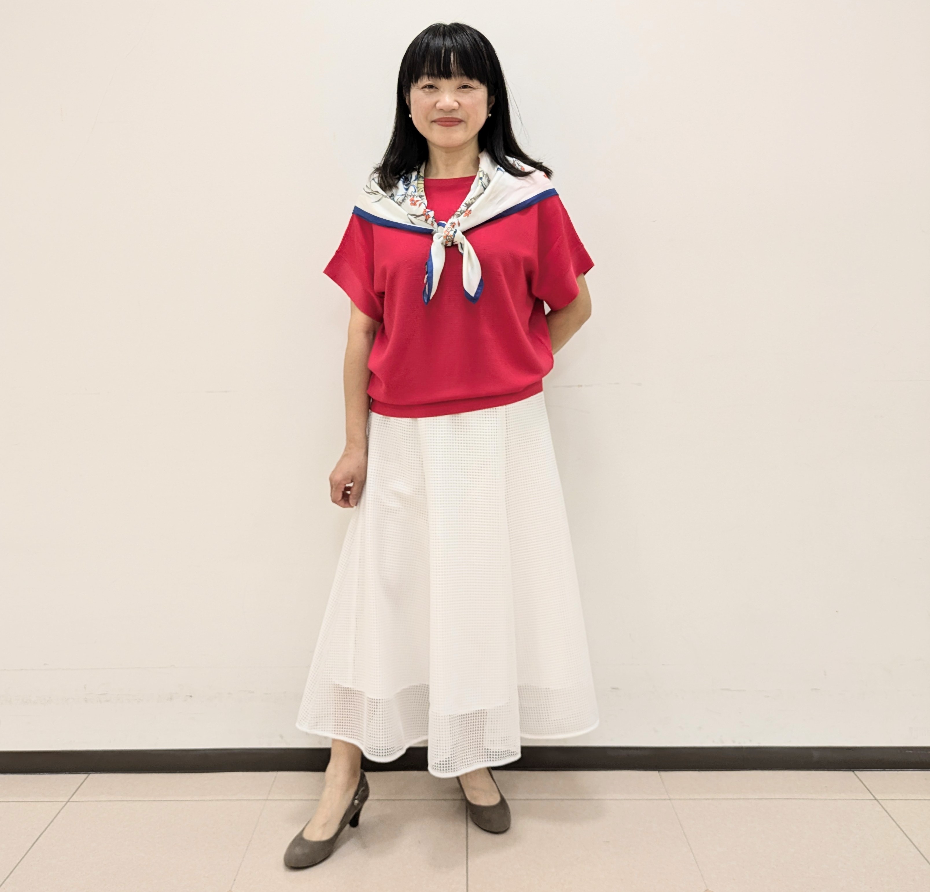 ともさんの「UNTITLED｜【11色展開/体型カバー】前後2WAYフレンチスリーブニット」を使ったコーディネート
