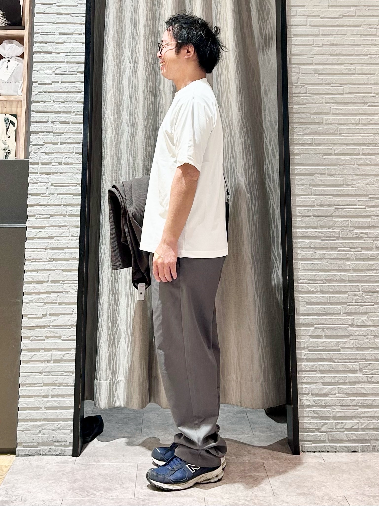 KENJI Iさんの「THE SHOP TK｜【2点セット】カーディガン＋半袖Tシャツ 洗濯機OK」を使ったコーディネート
