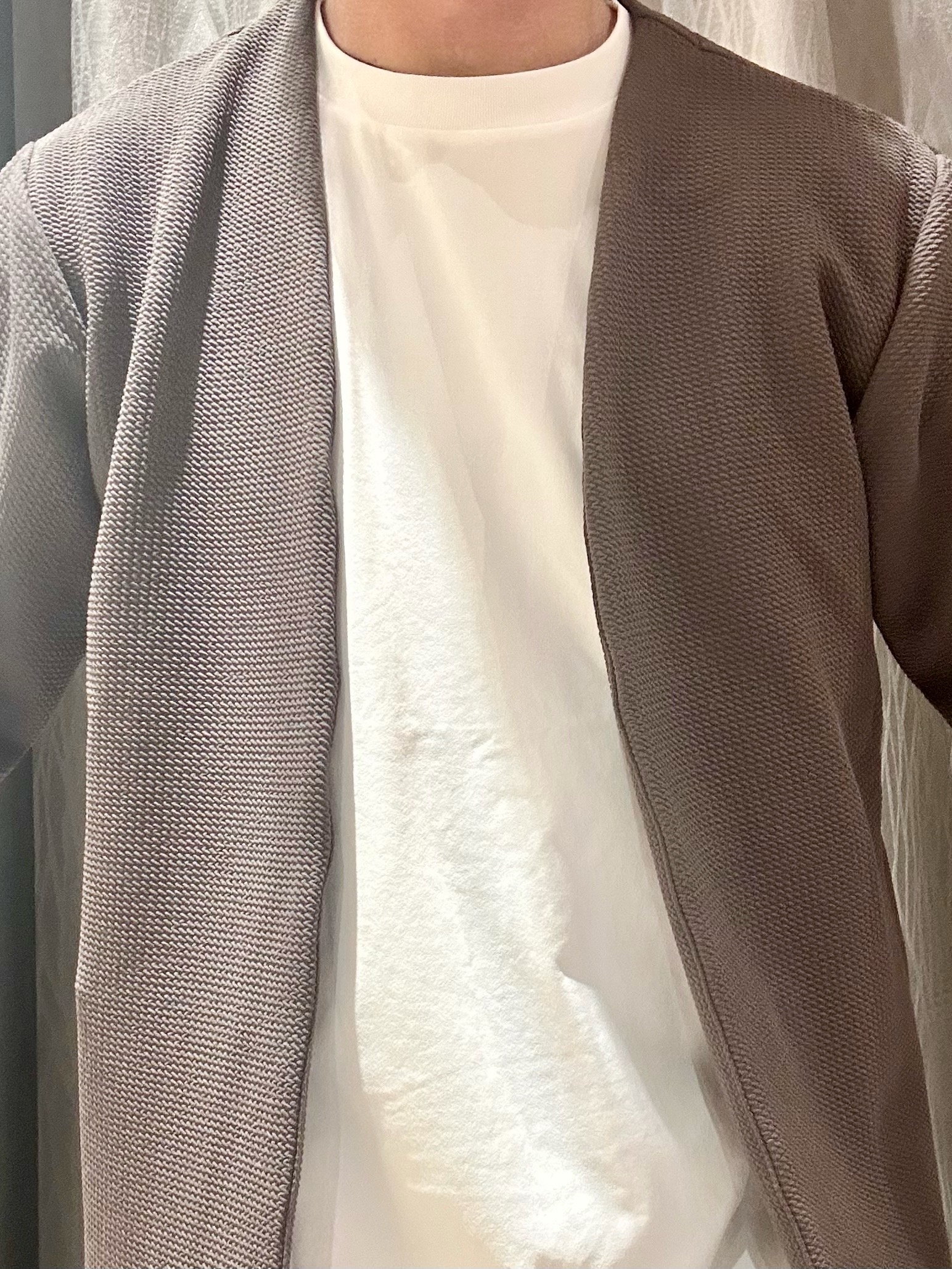KENJI Iさんの「THE SHOP TK｜【2点セット】カーディガン＋半袖Tシャツ 洗濯機OK」を使ったコーディネート