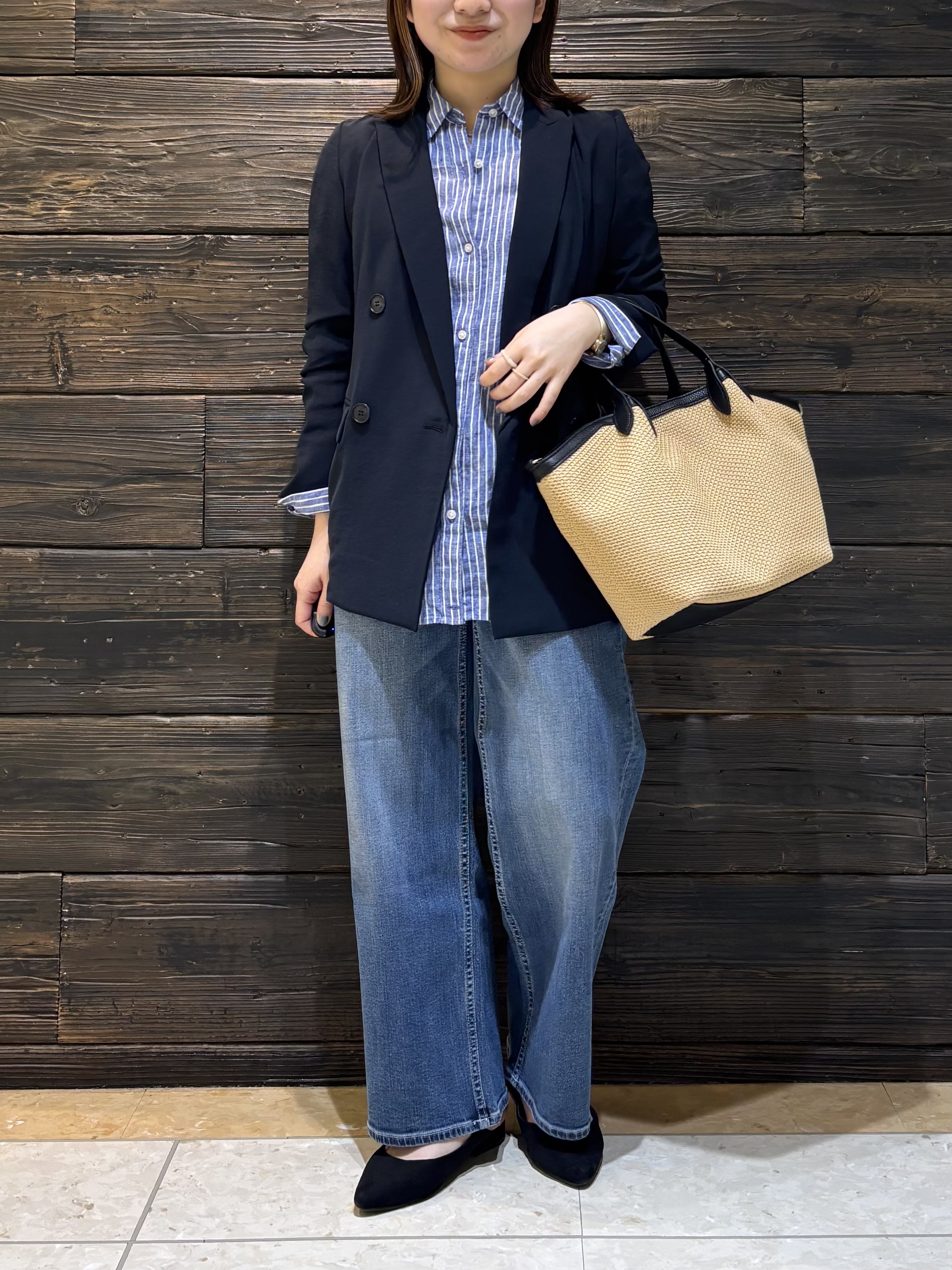 sakuさんの「INDIVI｜【接触冷感／2WAY】カシュクールリネンシャツ」を使ったコーディネート