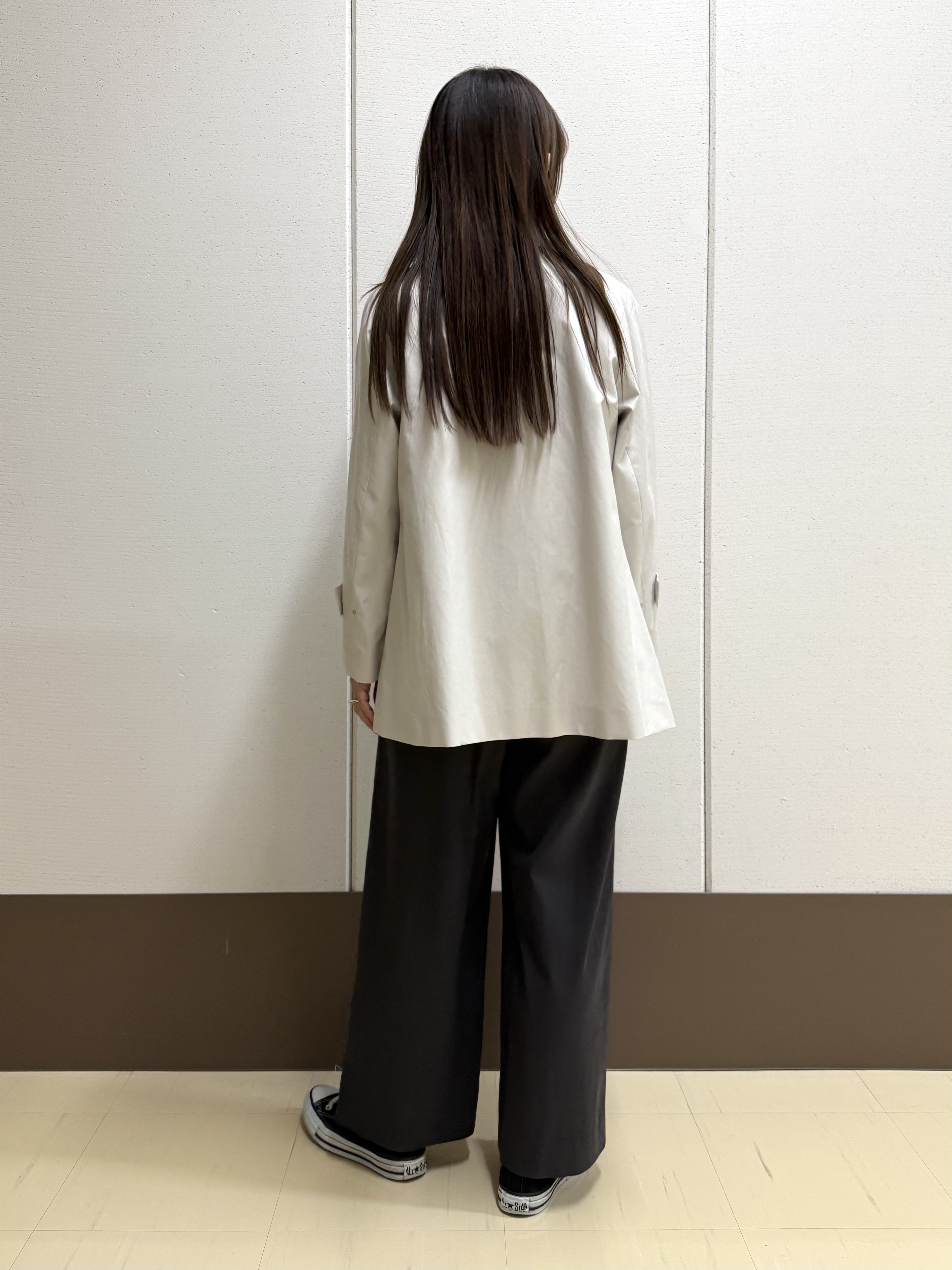 mamiさんの「INDIVI｜【洗える／着心地楽ちん】ブラウス風ストライプカットソートップス」を使ったコーディネート