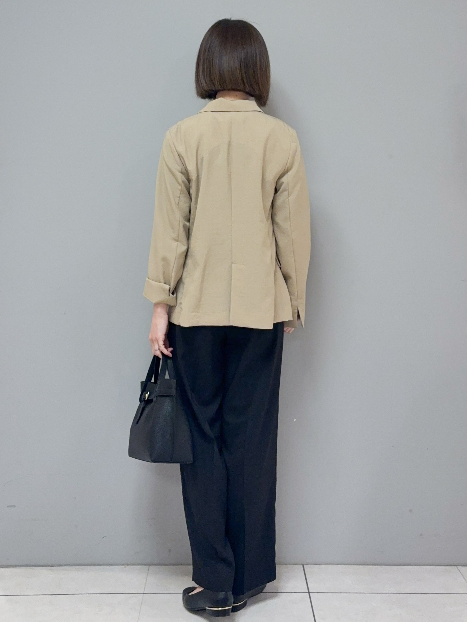 yさんの「OPAQUE.CLIP｜《再入荷》ダブルブレストテーラードジャケット【接触冷感／吸水速乾／イージーアイロン／防シワ／洗濯機O」を使ったコーディネート