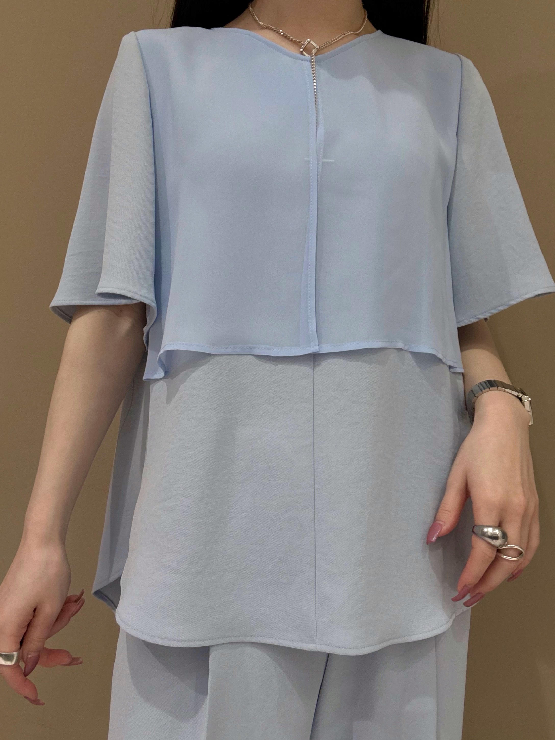 KEIKOさんの「INDIVI｜【着る日傘】シフォンドッキングブラウス」を使ったコーディネート