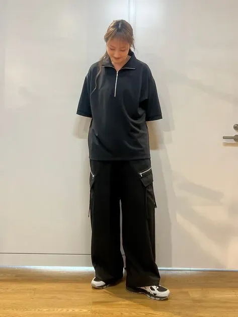 タダシショージ♥ケープデザイン　カットソー 洗える】ストレッチジョーゼット ケープデザイン カットソー