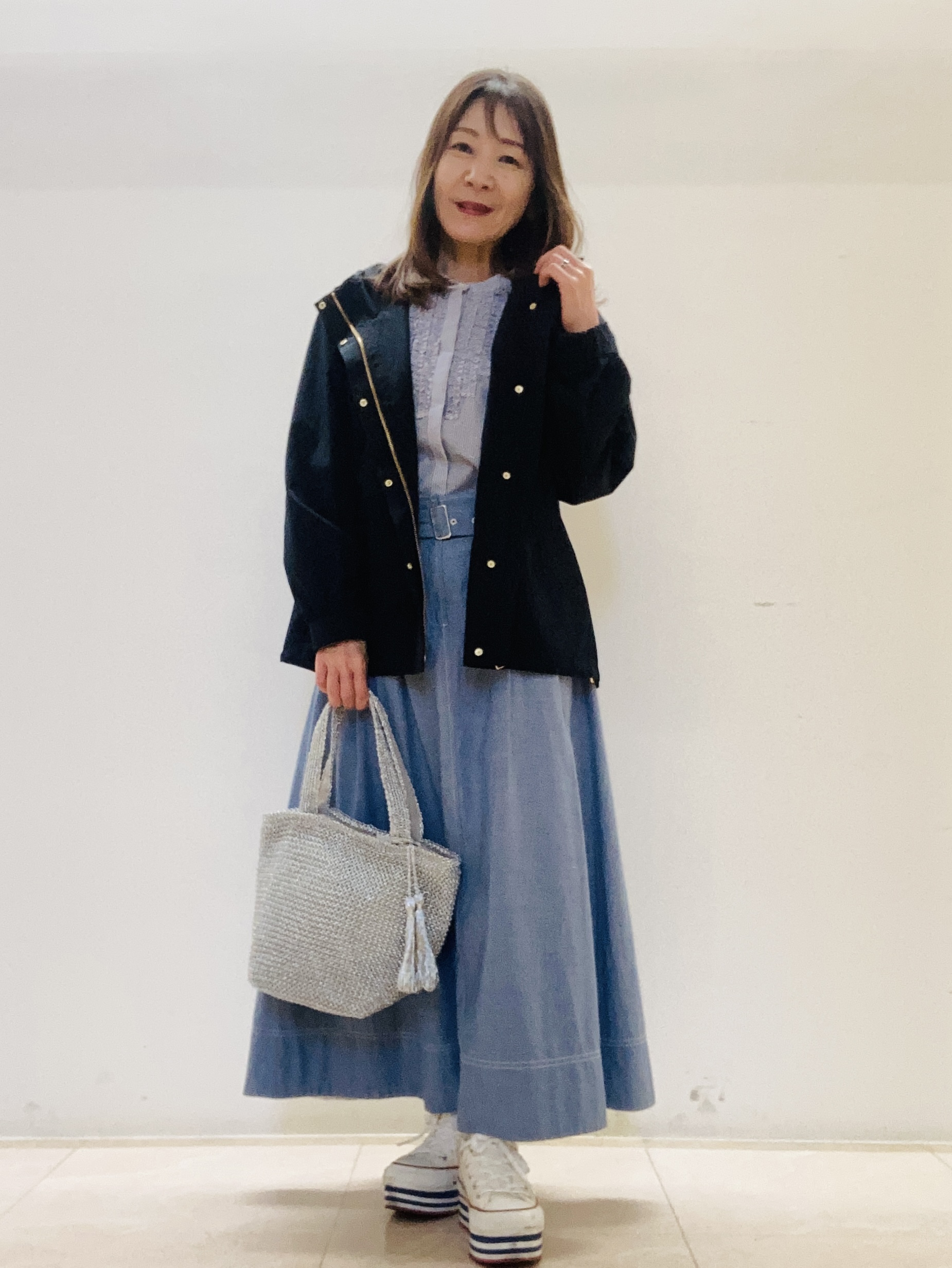 kurodaさんの「Reflect｜【接触冷感】八分袖フロントフリルブラウス」を使ったコーディネート