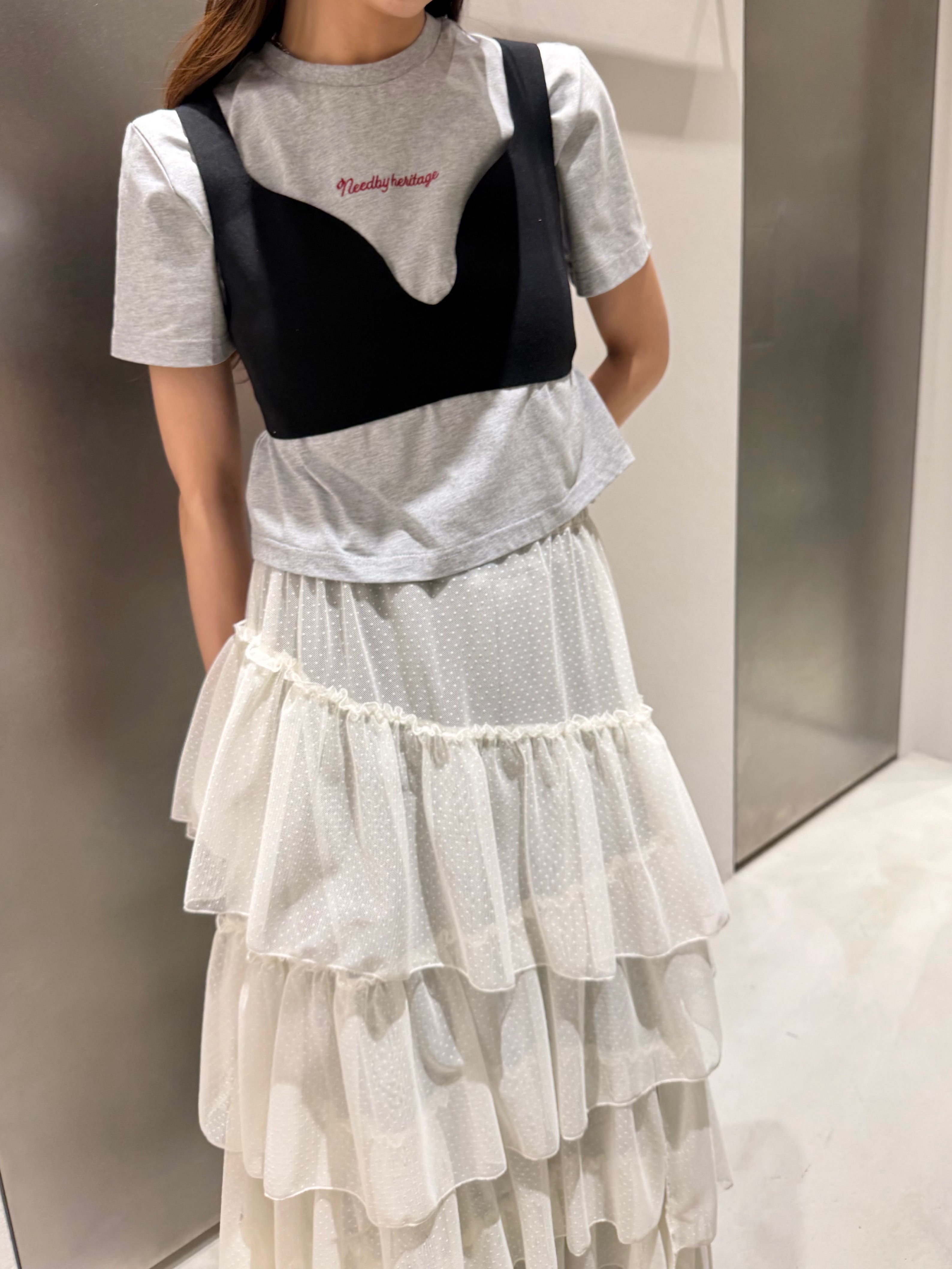 kanamiさんの「CODE A｜M dramatic dot tulle skirt」を使ったコーディネート